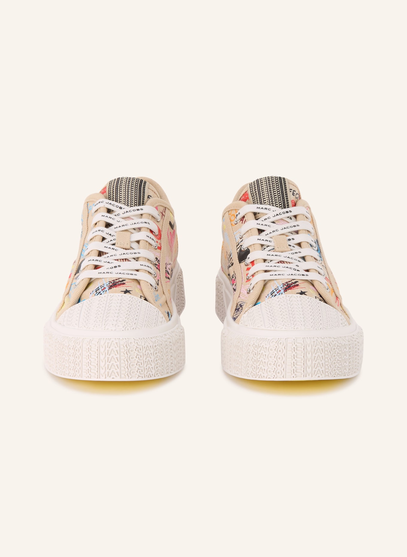 MARC JACOBS Sneaker THE LOW TOP: BEIGE / ROOD / BLAUW
