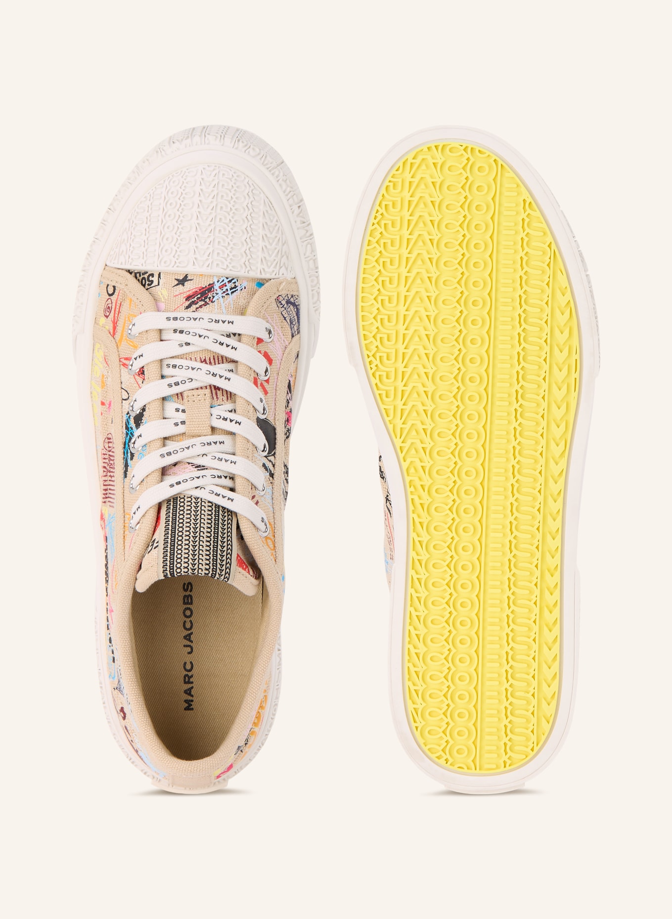 MARC JACOBS Sneaker THE LOW TOP: BEIGE / ROOD / BLAUW