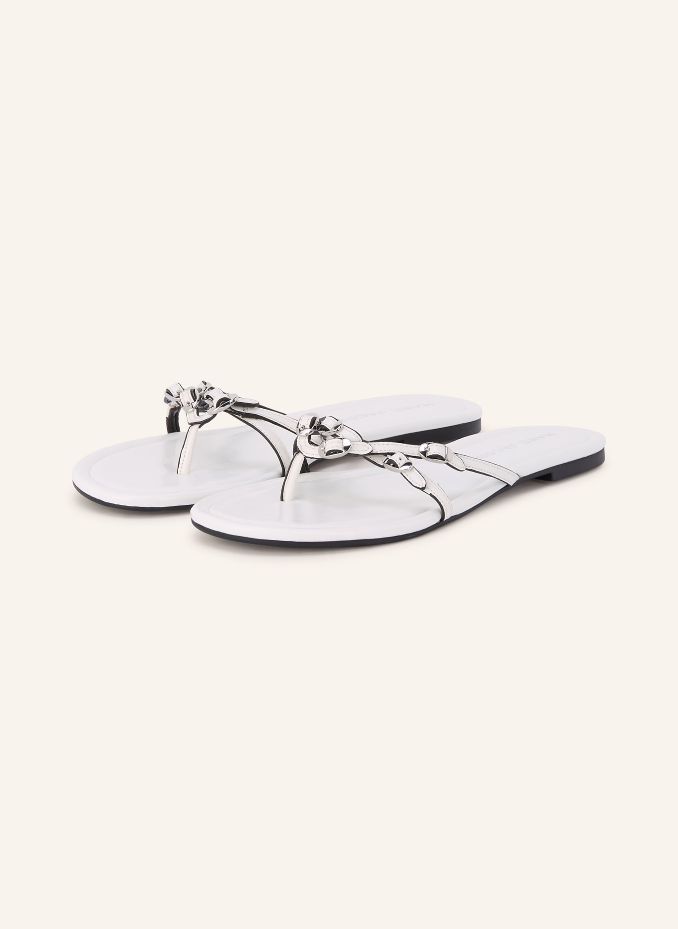 MARC JACOBS Zehentrenner THE KIKI SANDAL: WEISS / SILBER