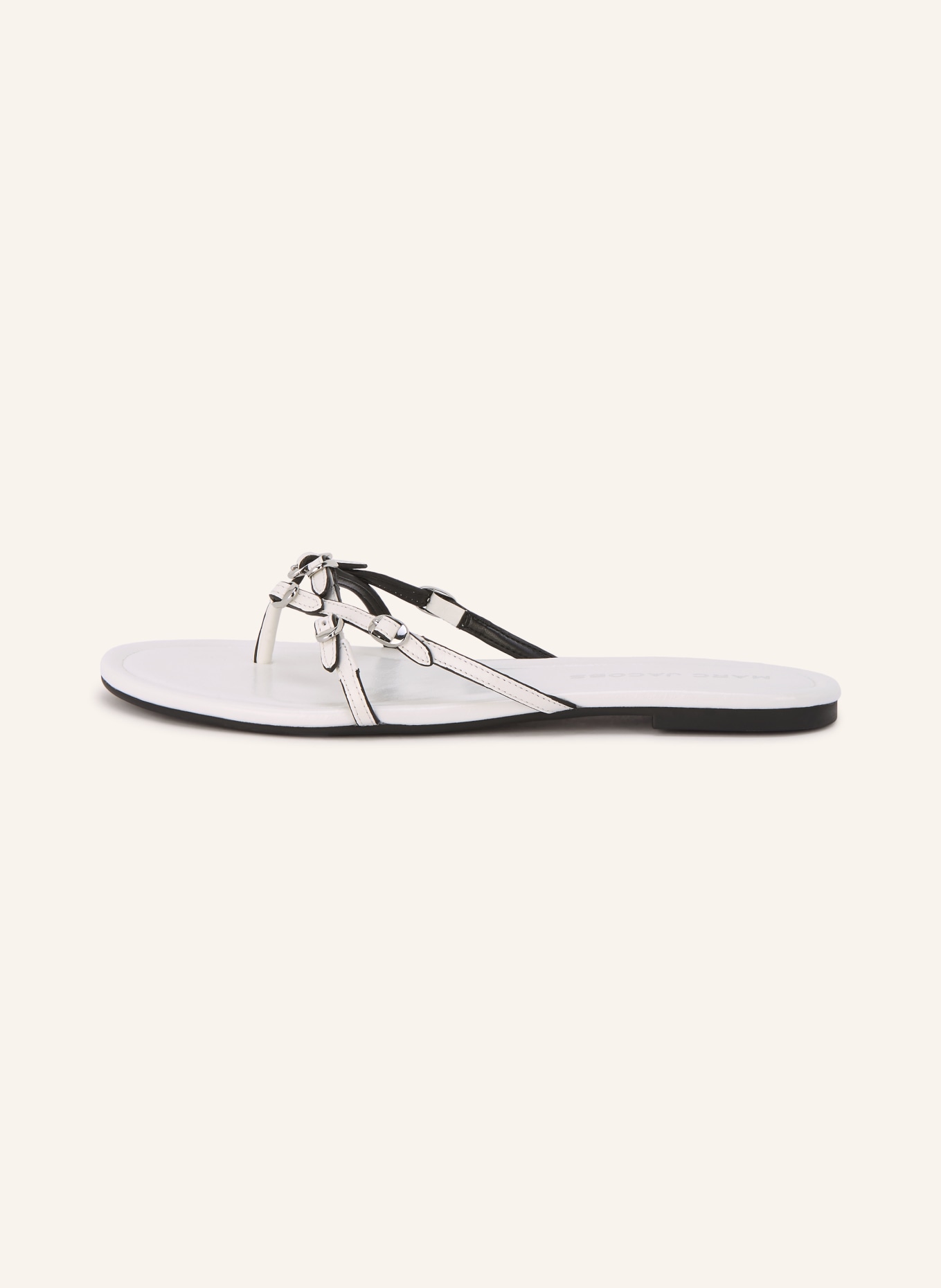 MARC JACOBS Zehentrenner THE KIKI SANDAL: WEISS / SILBER