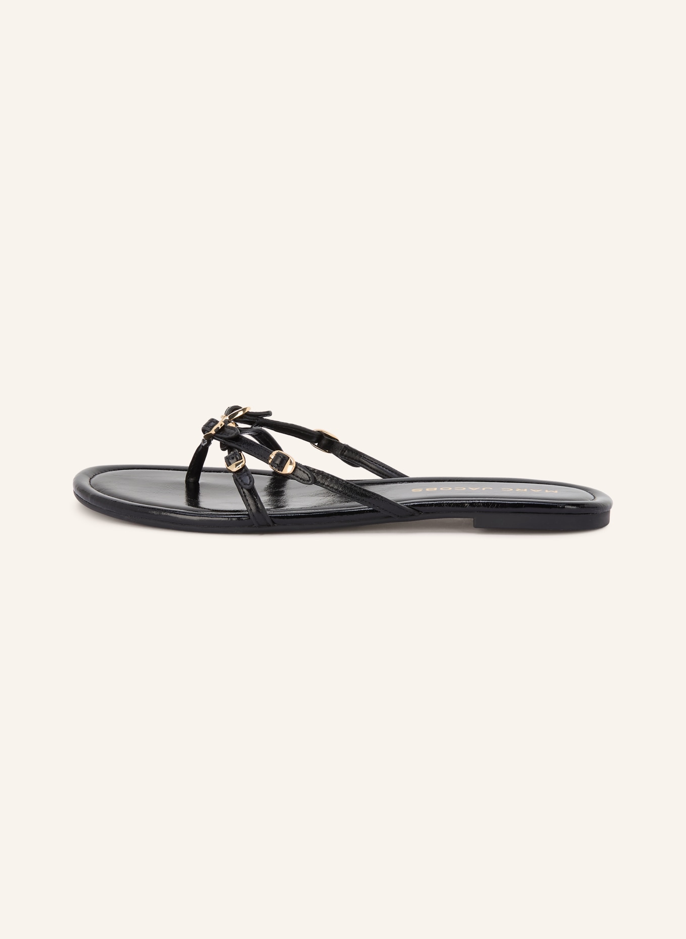 MARC JACOBS Tussenslipper THE KIKI SANDAL: ZWART / GOUD