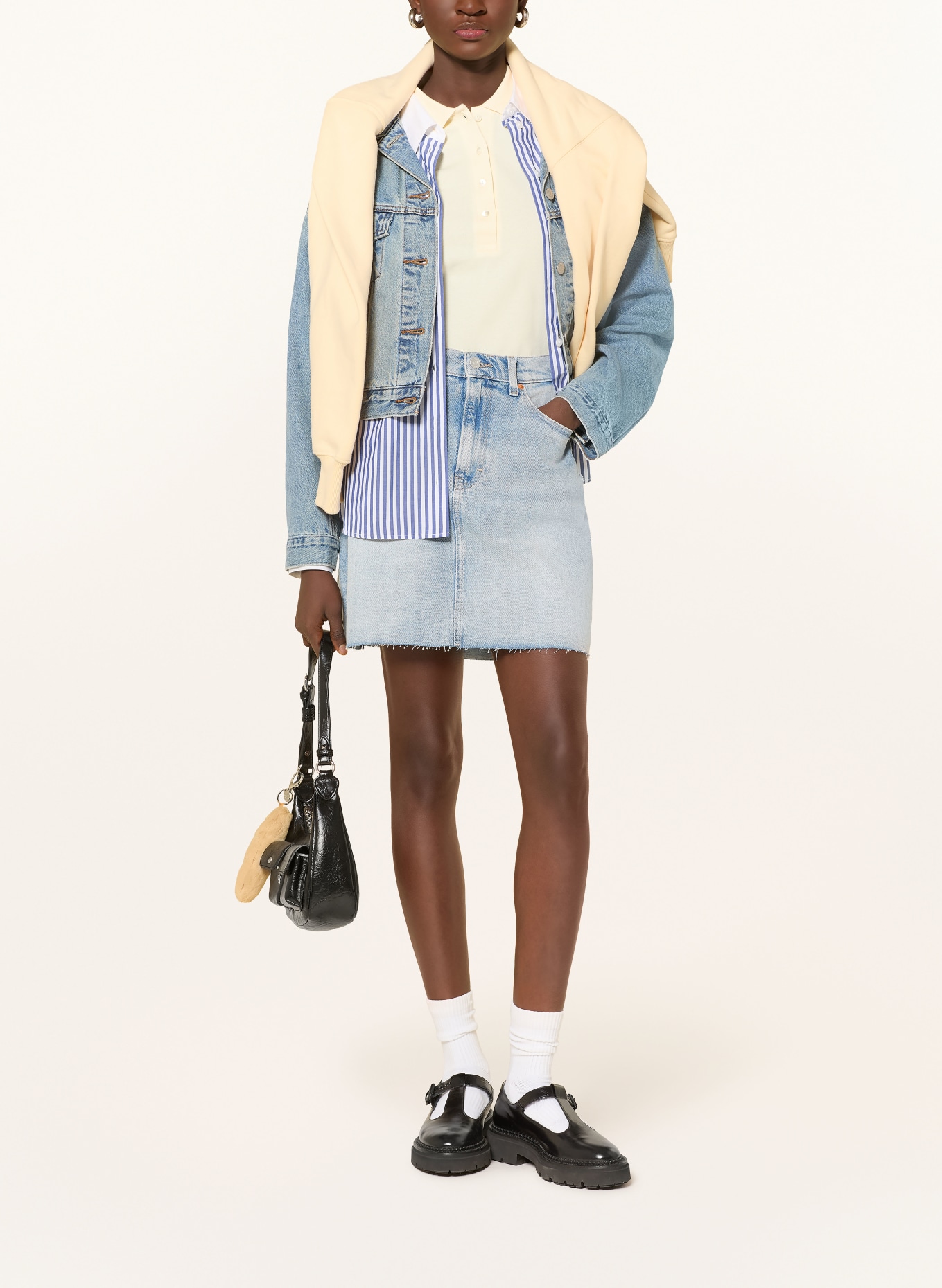 TOMMY JEANS jupe en jean: BLEU CLAIR