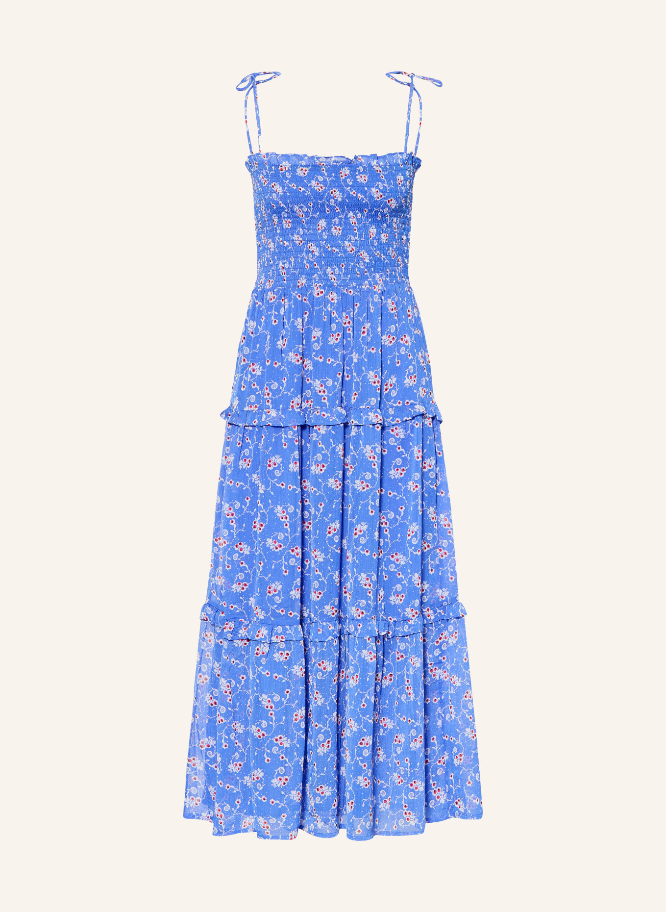 TOMMY JEANS Bluzka z falbanami: NIEBIESKI / CZERWONY / BIAŁY