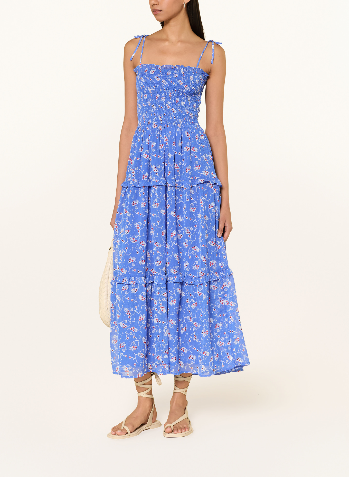 TOMMY JEANS Bluzka z falbanami: NIEBIESKI / CZERWONY / BIAŁY