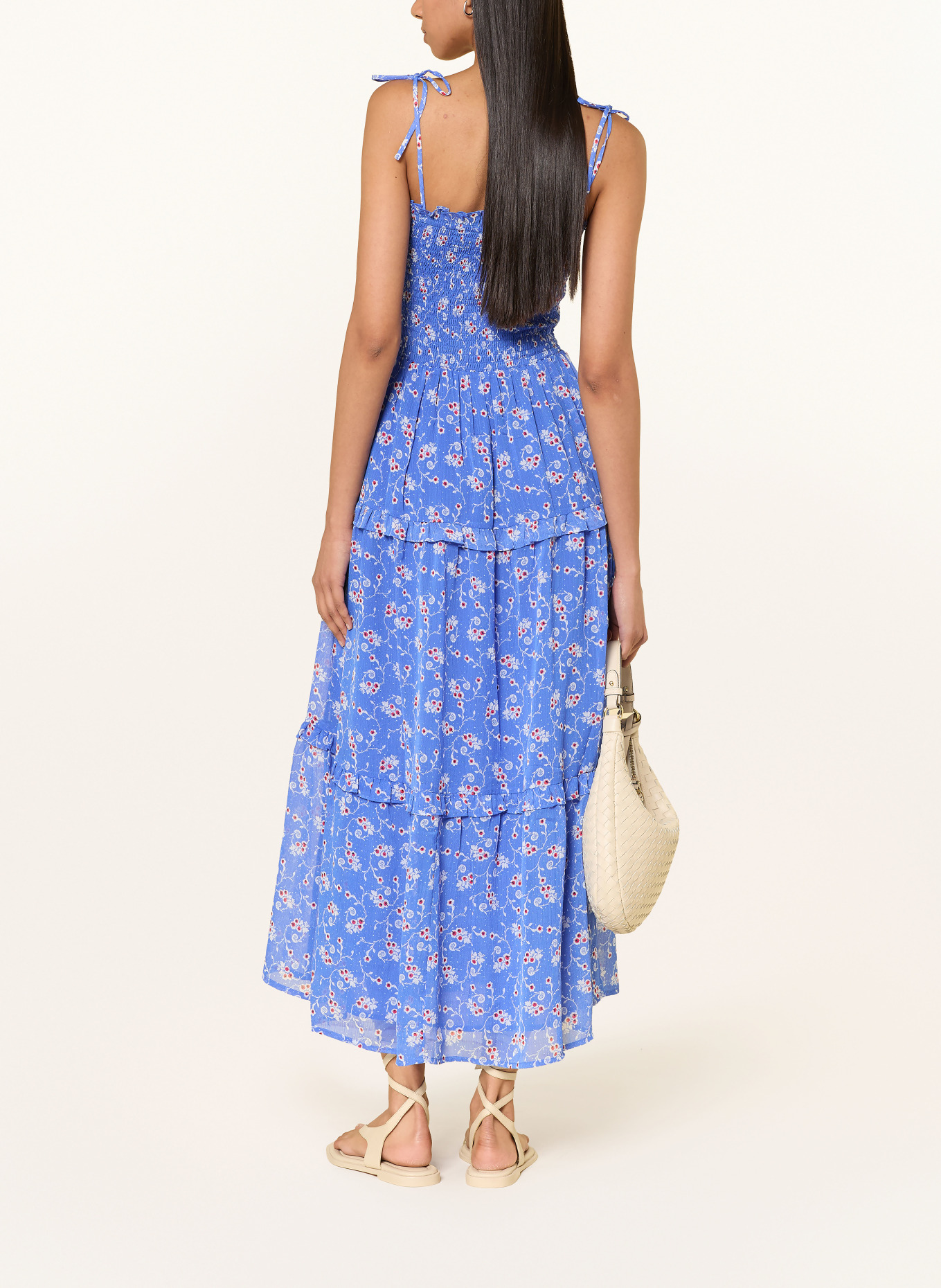 TOMMY JEANS Bluzka z falbanami: NIEBIESKI / CZERWONY / BIAŁY