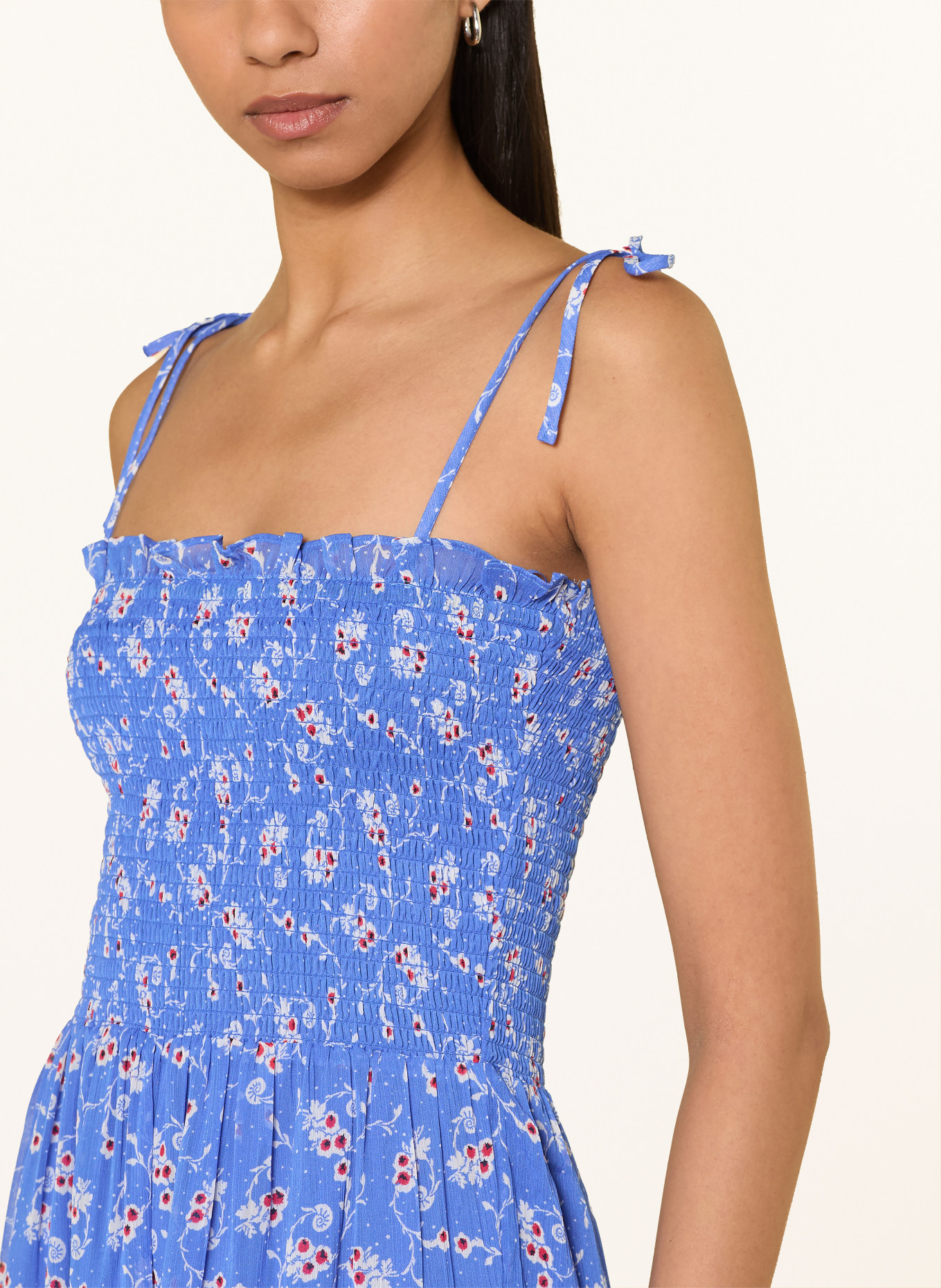 TOMMY JEANS Bluzka z falbanami: NIEBIESKI / CZERWONY / BIAŁY