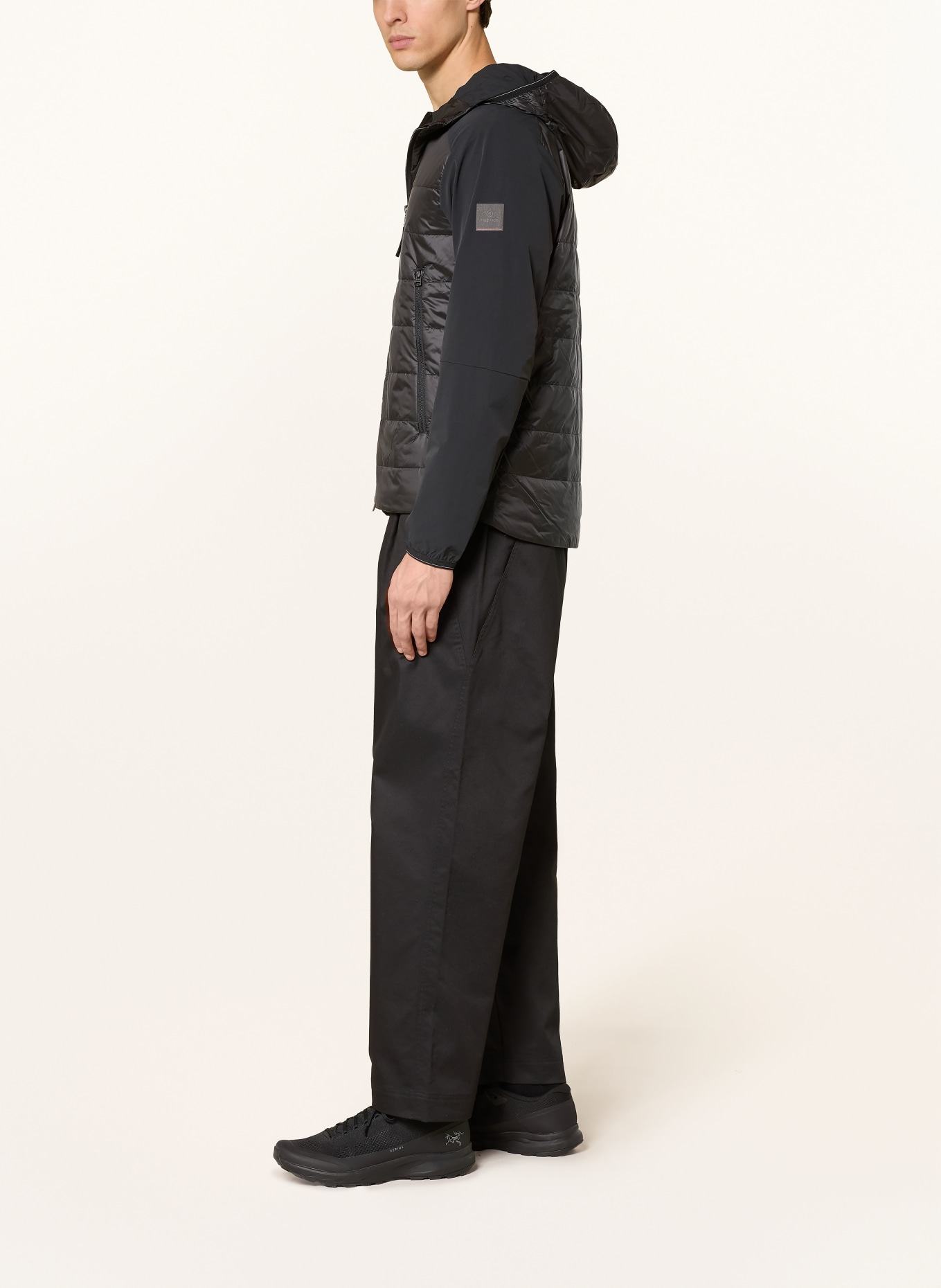 FIRE+ICE KEGAN hybrid quilted jacket: BLACK