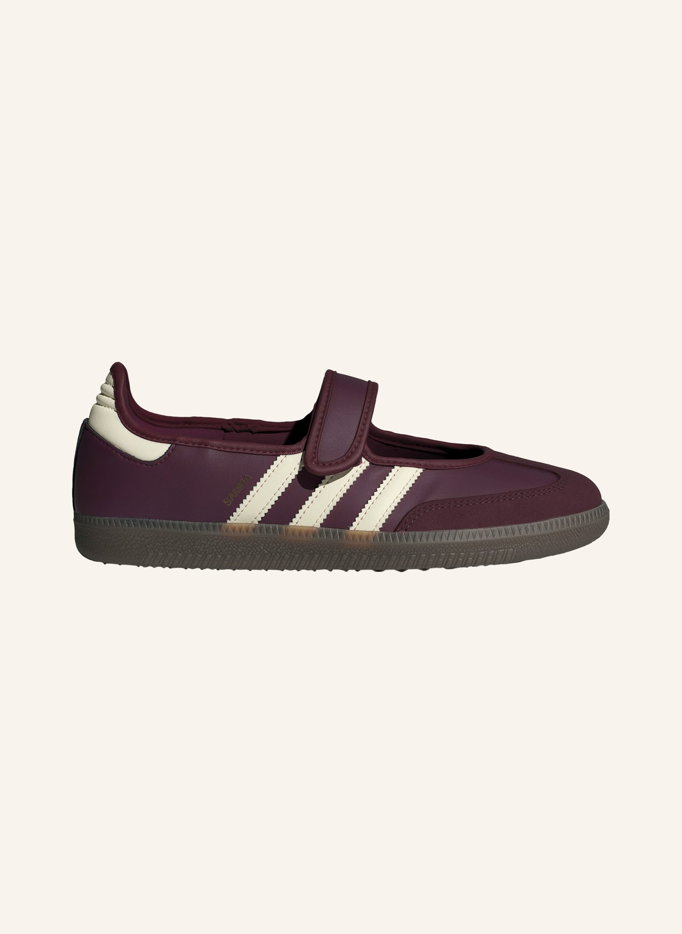 adidas Originals Baleriny Mary Jane SAMBA JANE: CIEMNOCZERWONY / ZŁOTY / KREMOWY
