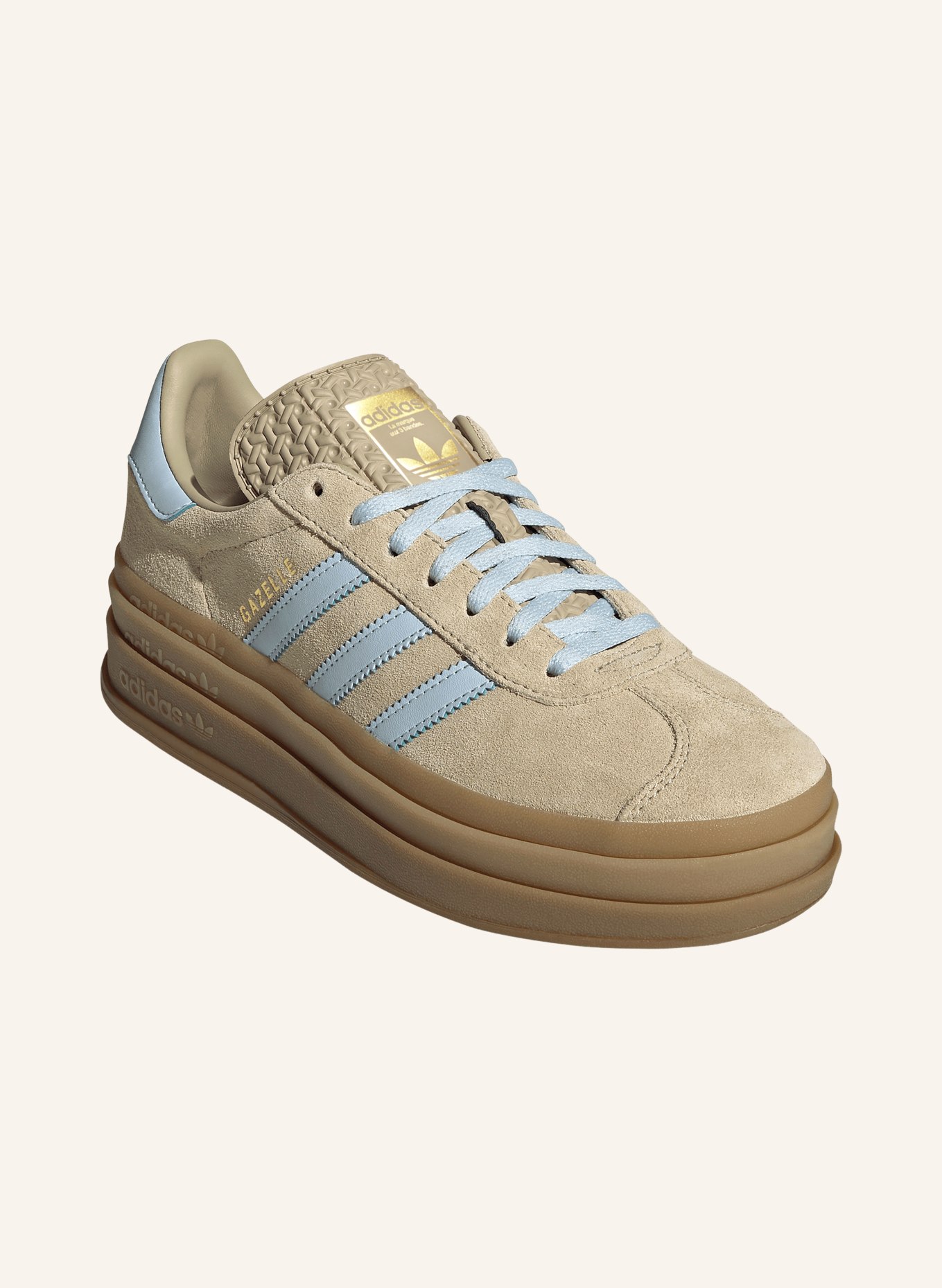 adidas Originals GAZELLE BOLD sneaker: BEIGE / LIGHT BLUE