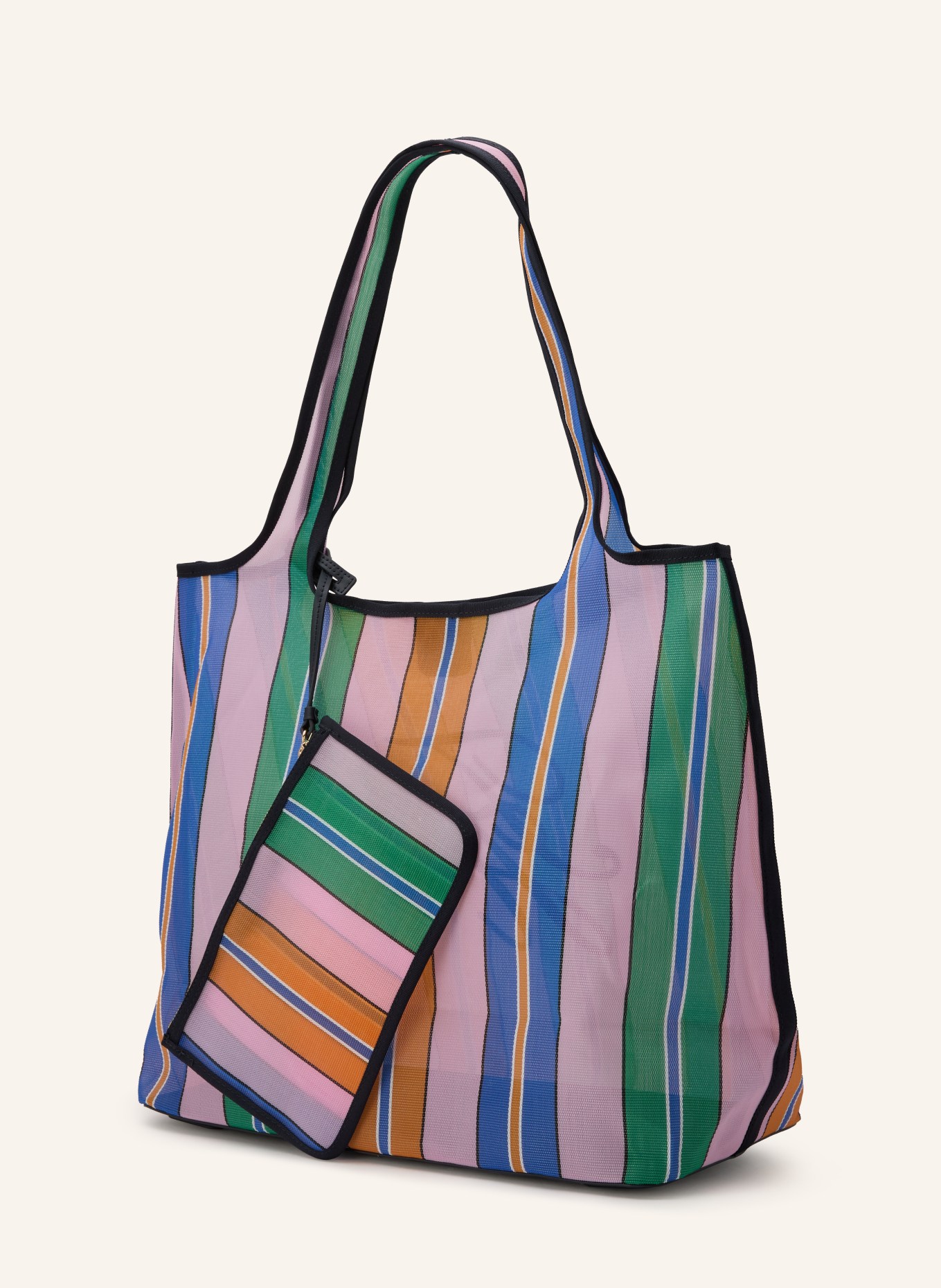 TOMMY HILFIGER Shopper mit Pouch: ROSA / GRÜN / BLAU