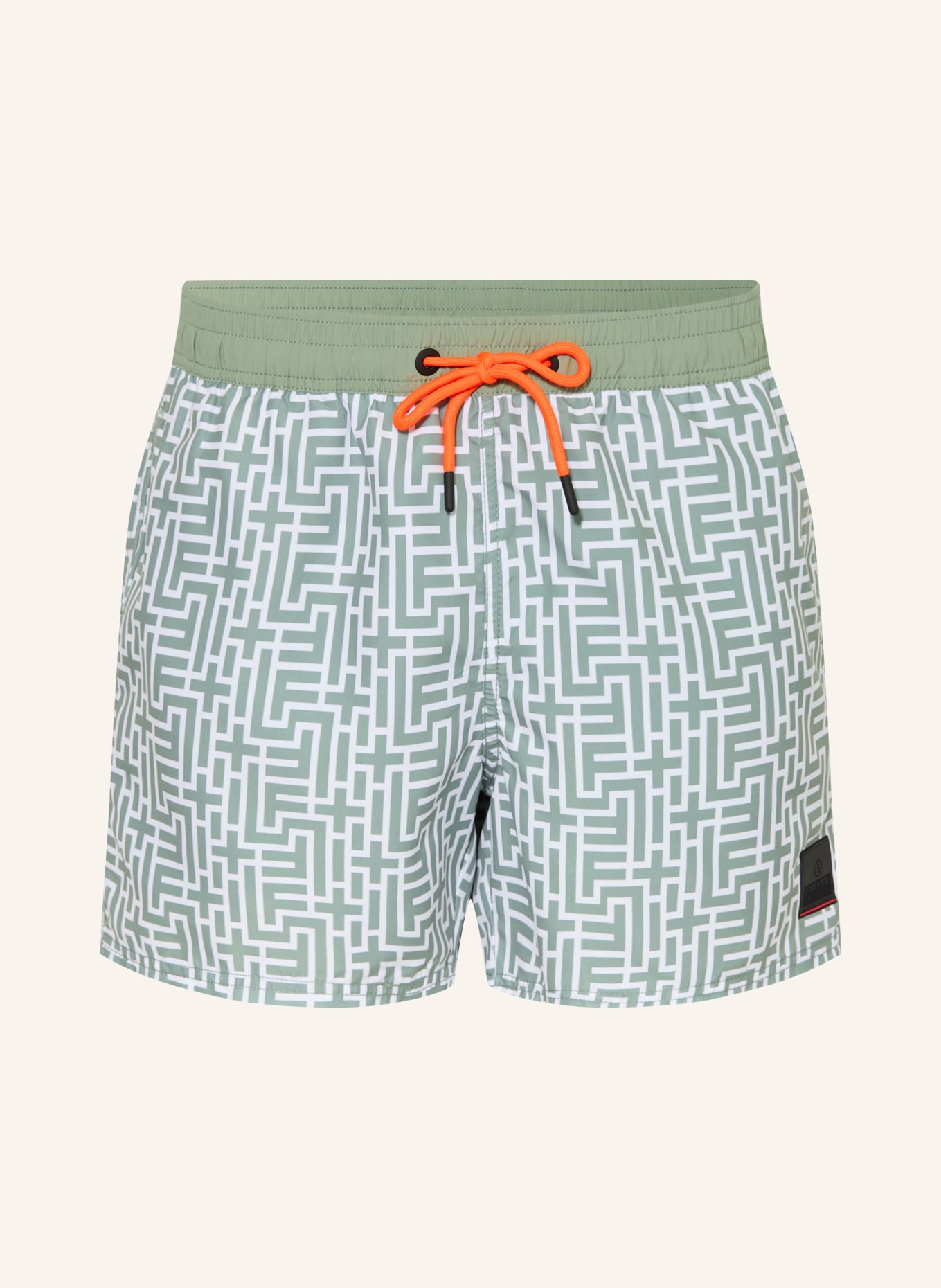 FIRE+ICE NELSON2 Swim Shorts: LIGHT GREEN / NEON ORANGE / WHITE