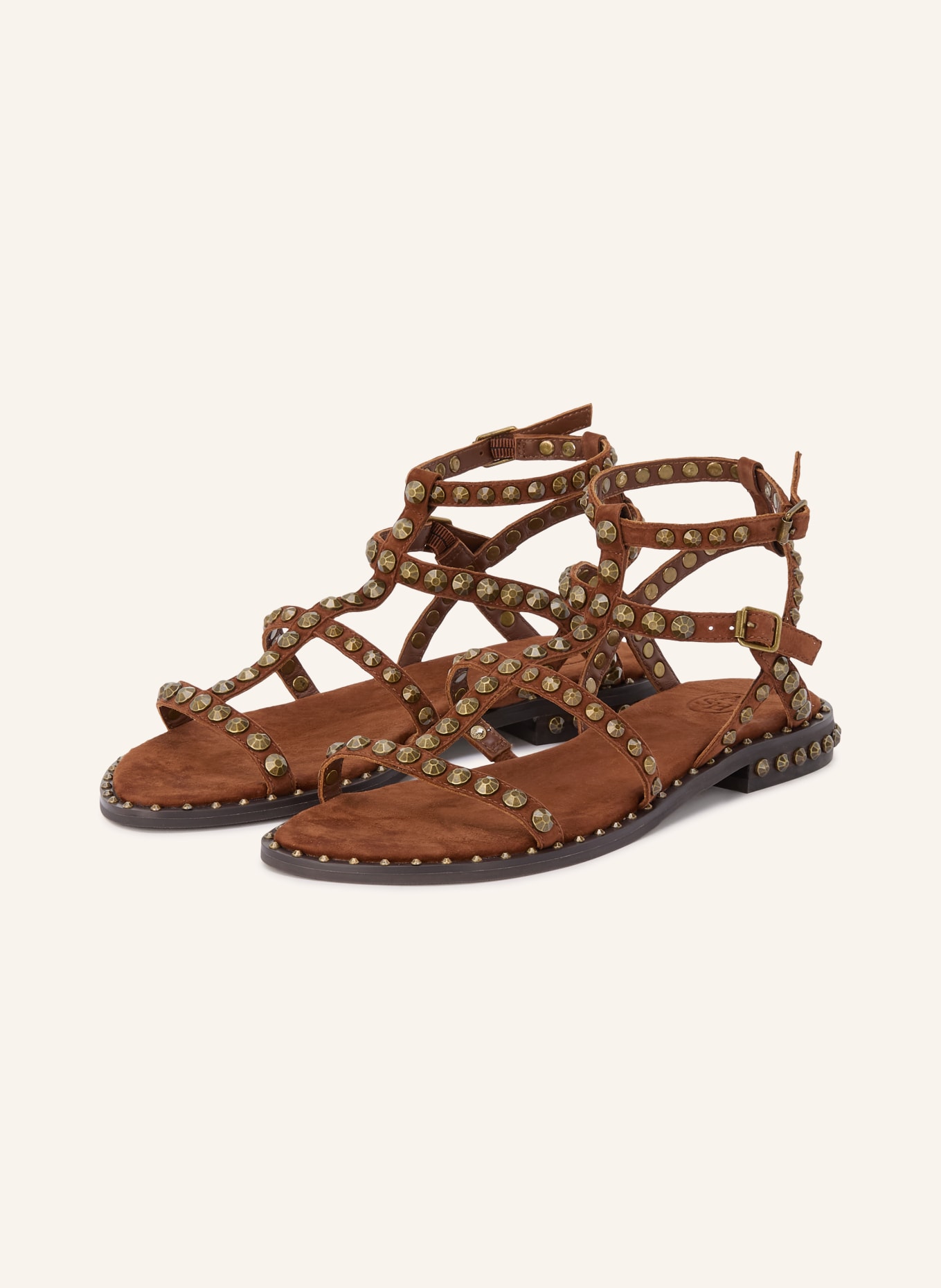 ash Sandalen PRECIOUS mit Nieten: BRAUN / GOLD