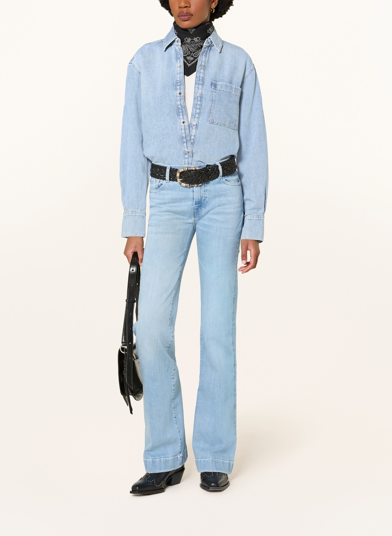 7 for all mankind Chemisier en jean IVY avec lin: BLEU