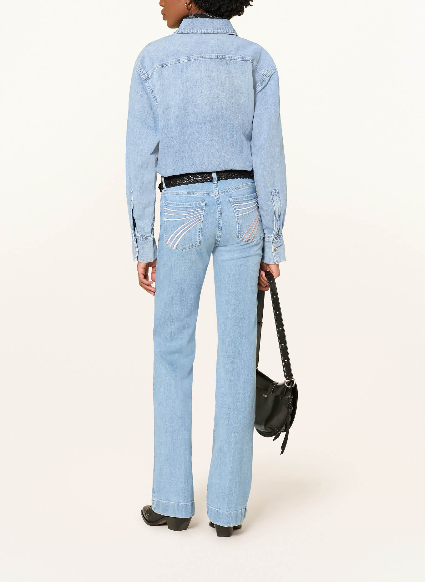 7 for all mankind Chemisier en jean IVY avec lin: BLEU