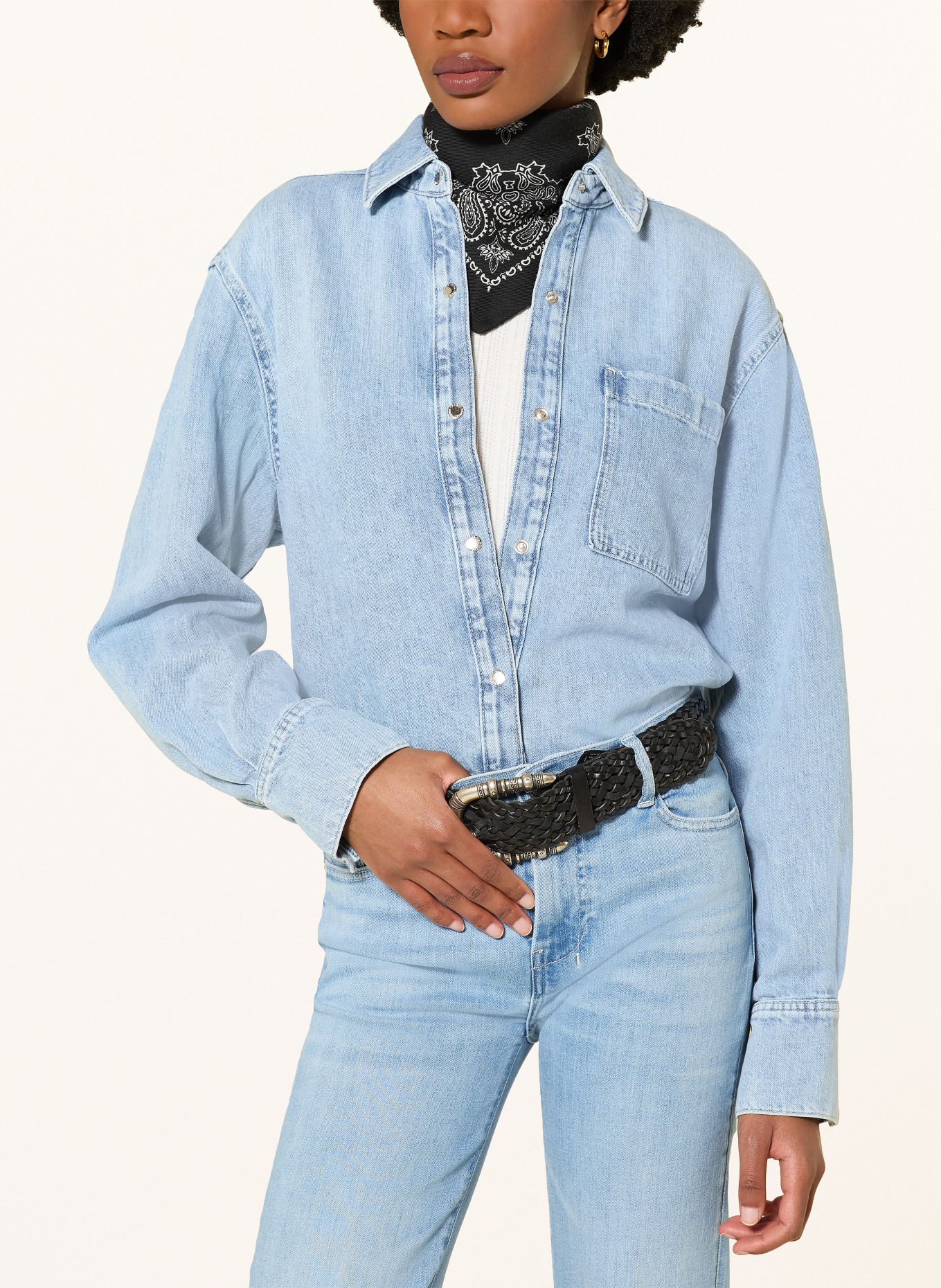 7 for all mankind Chemisier en jean IVY avec lin: BLEU