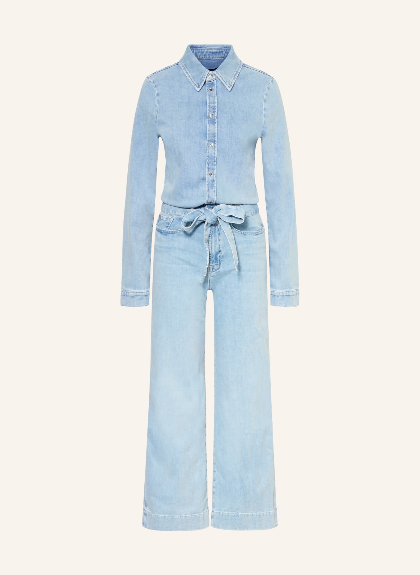 7 for all mankind Combinaison en jean TAILORED JUMPSUIT ANKLE: BLEU CLAIR