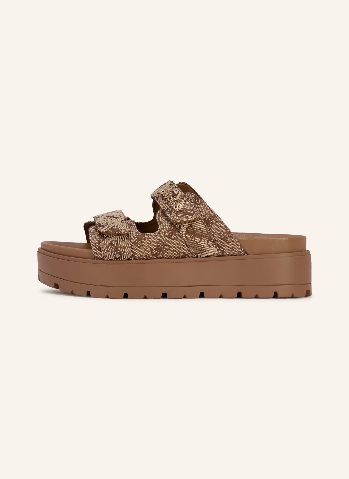 GUESS Plateau mules FAXON: BEIGE / BROWN