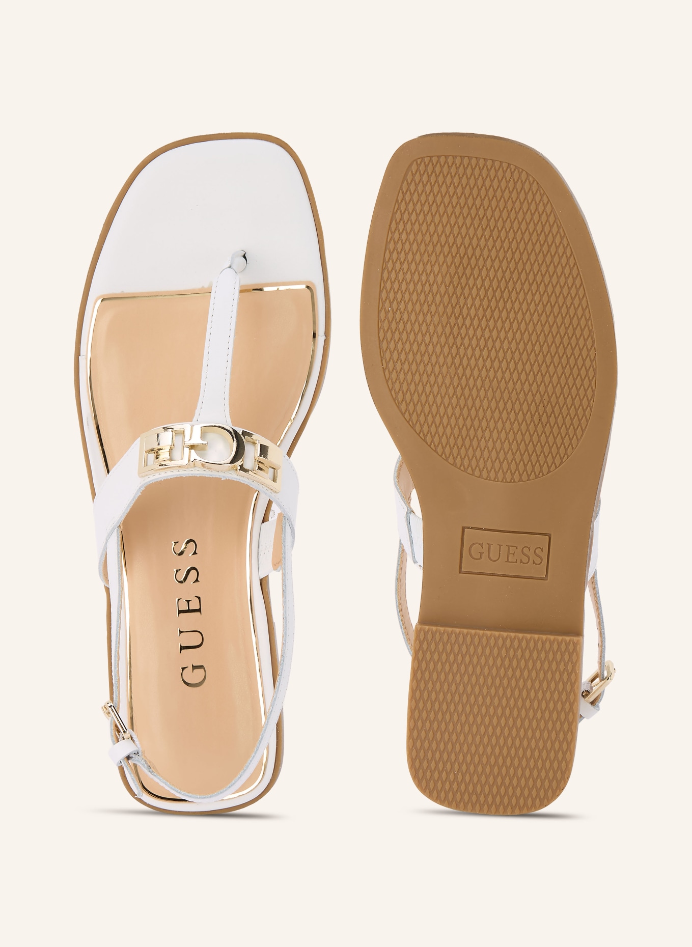 GUESS Zehentrenner RAMIRY: WEISS / GOLD