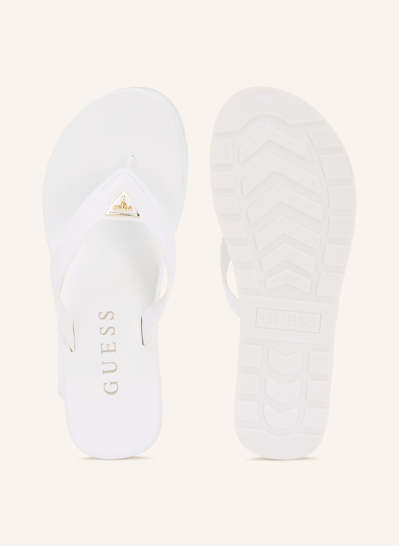 GUESS Zehentrenner CANDRY: WEISS / GOLD