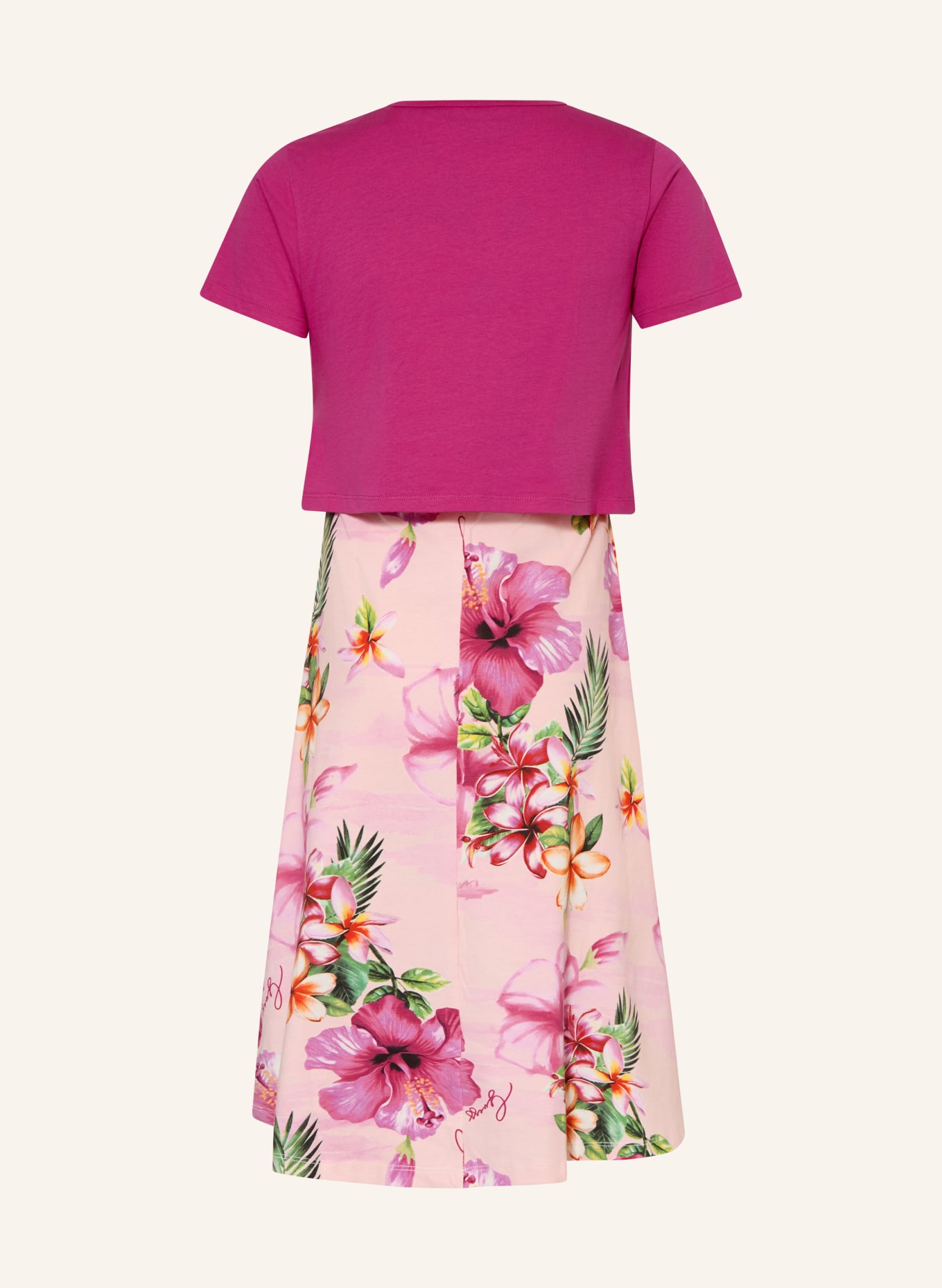 GUESS Set: Jerseykleid und T-Shirt: FUCHSIA / ROSA / PINK