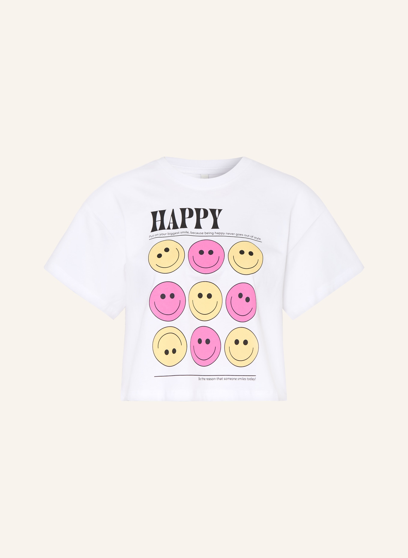 ONLY T-Shirt: WEISS / PINK / GELB