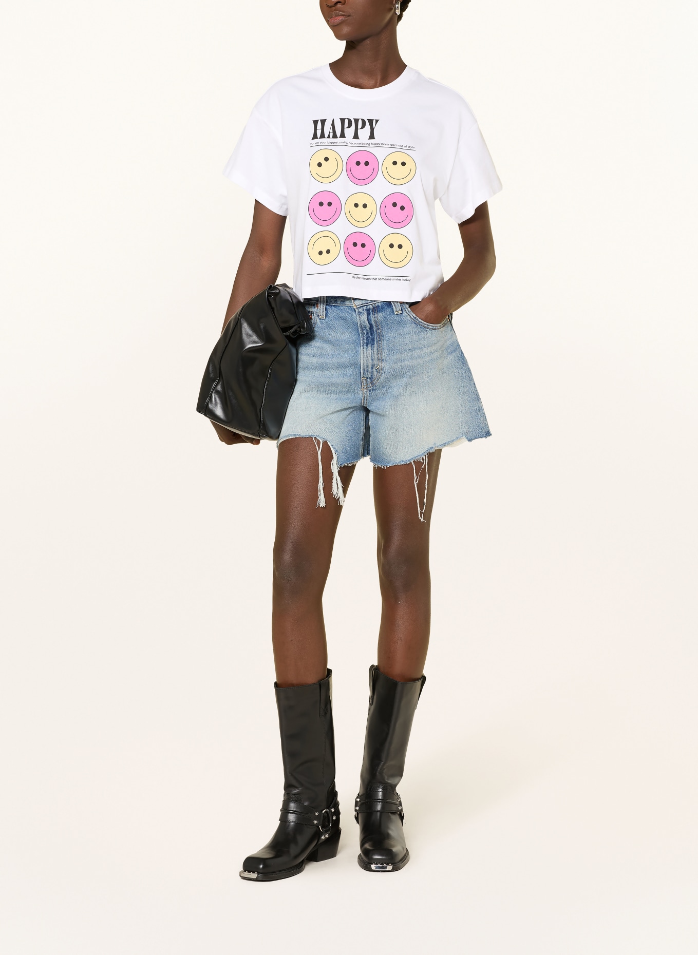 ONLY T-Shirt: WEISS / PINK / GELB