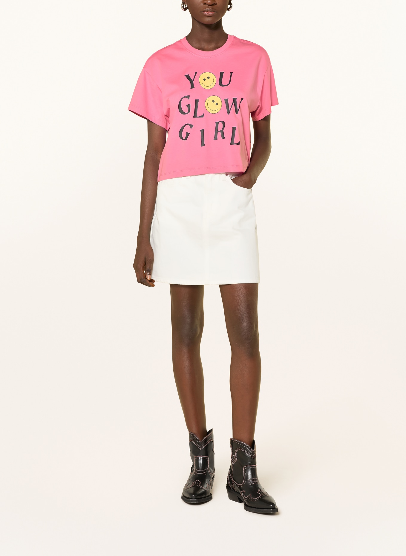 ONLY T-Shirt: PINK / GELB