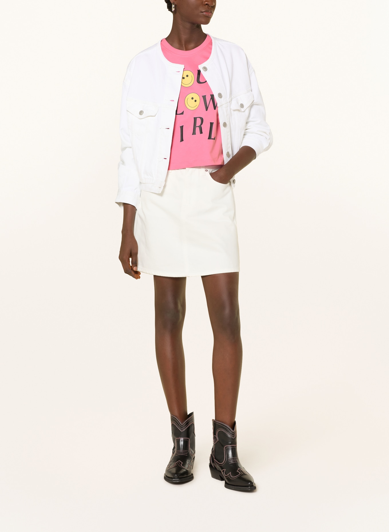 ONLY T-Shirt: PINK / GELB