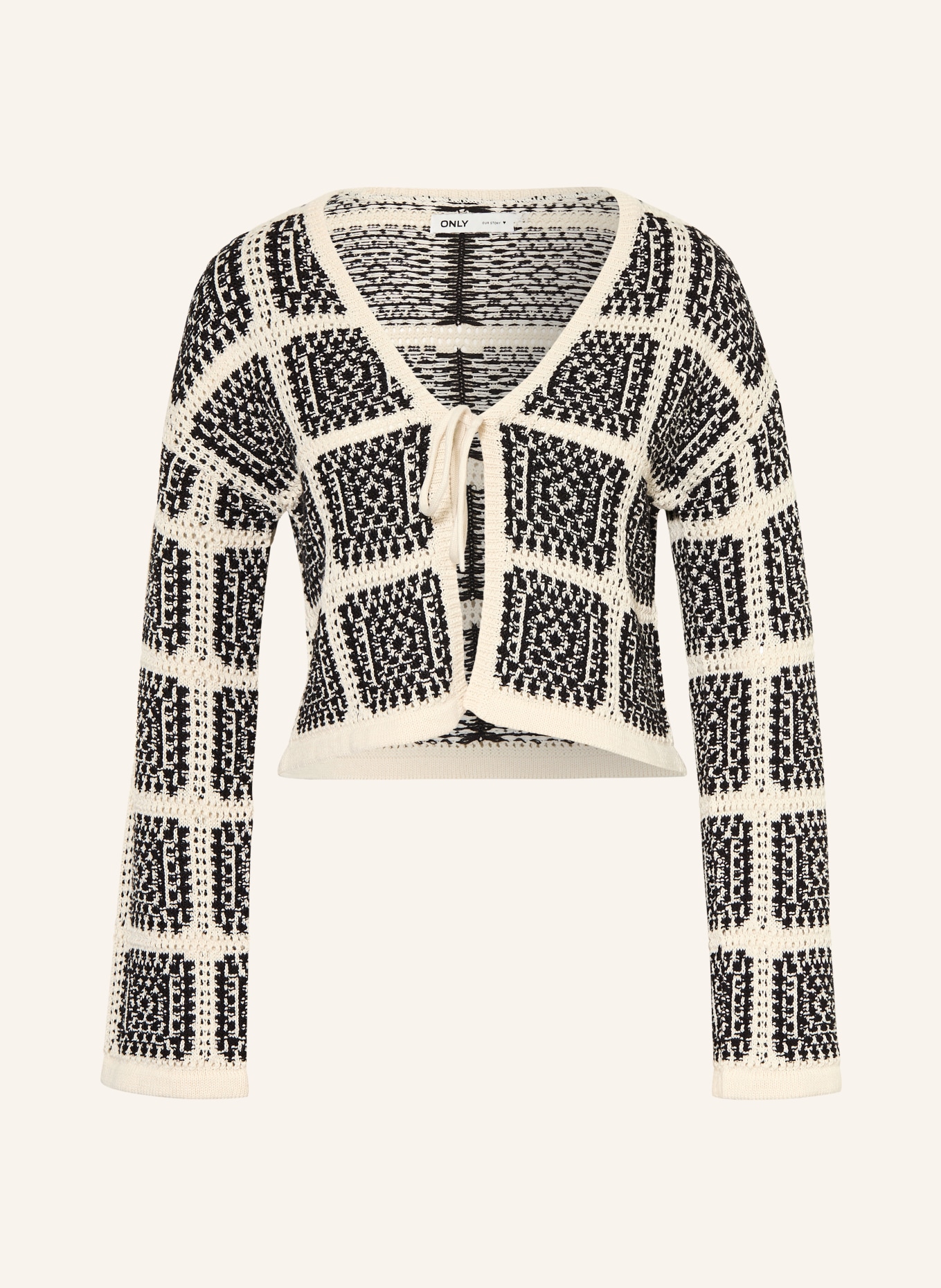 ONLY Strickjacke: SCHWARZ / WEISS