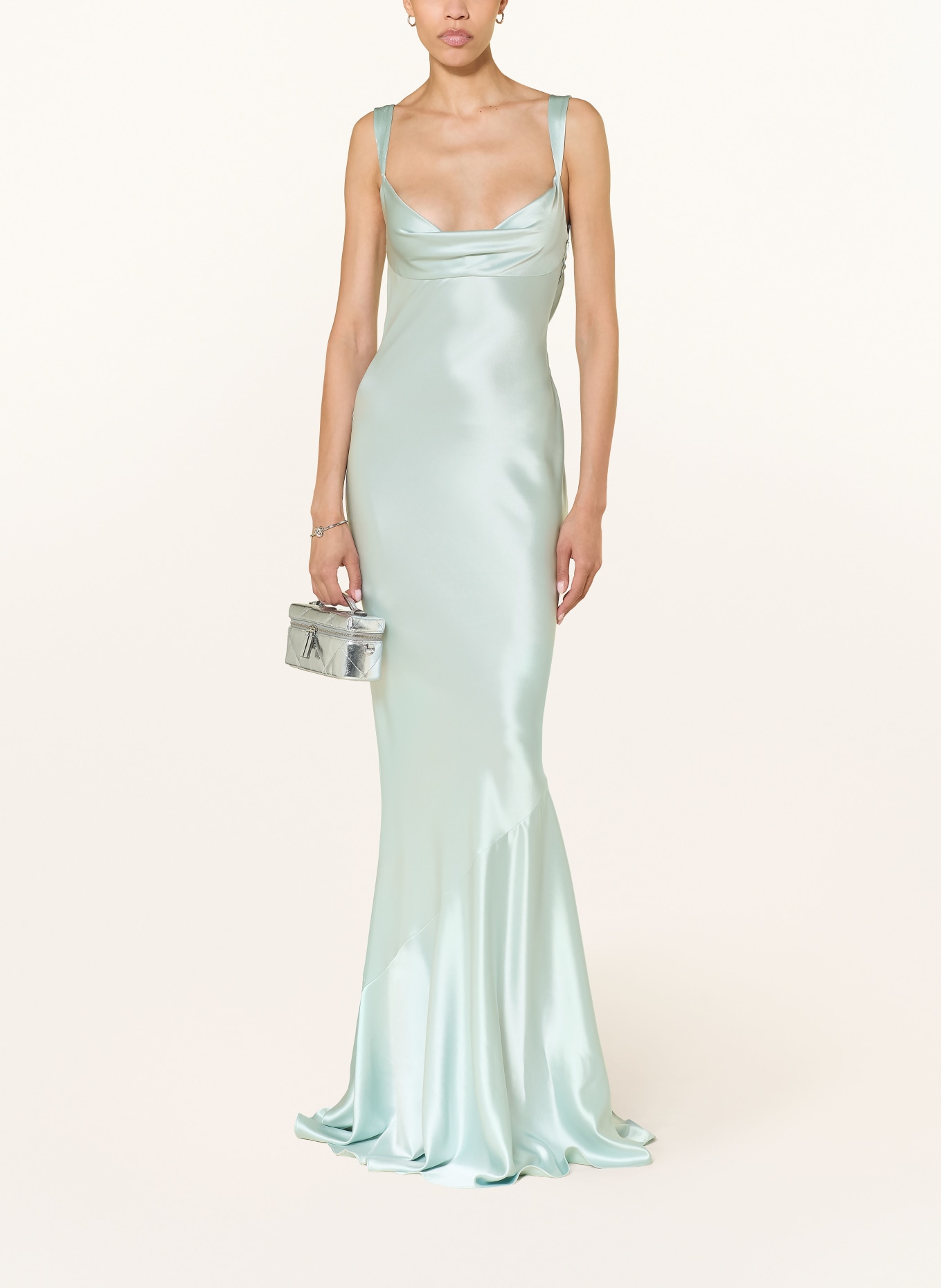 RETROFÊTE VINICIA evening dress with flounces: LIGHT BLUE