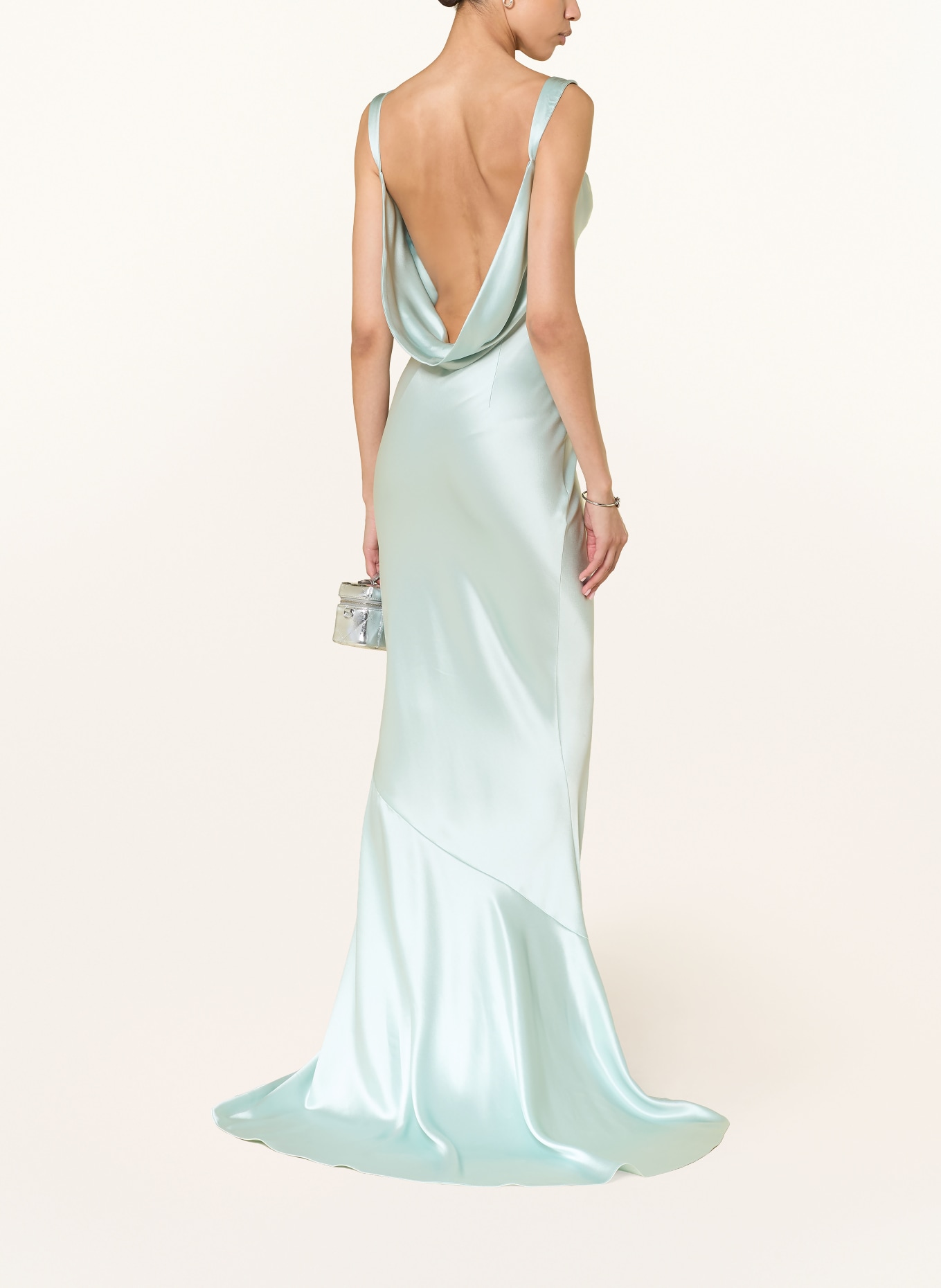 RETROFÊTE VINICIA evening dress with flounces: LIGHT BLUE