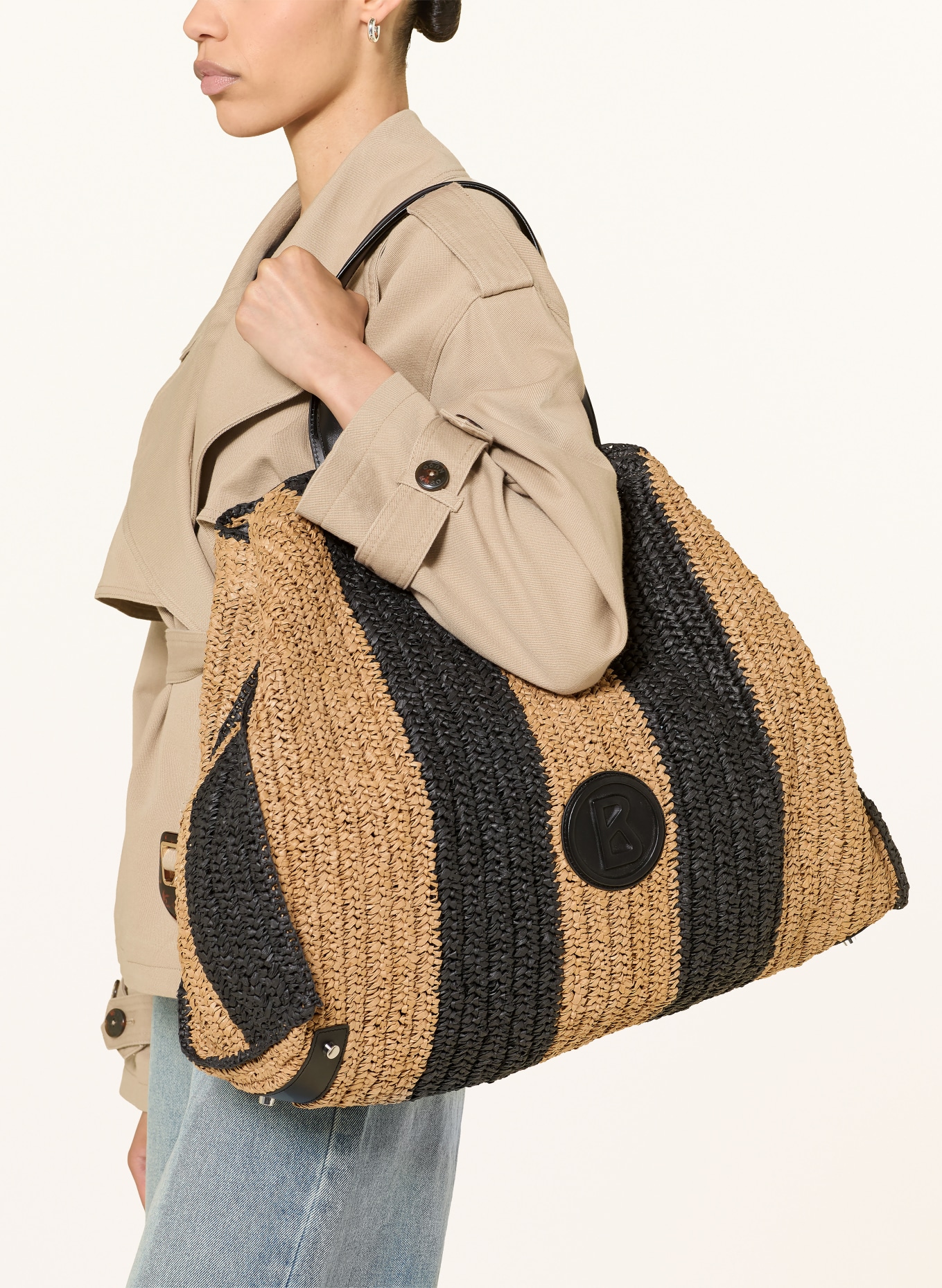 BOGNER Shopper AGNO FARRAH met opbergvak: ZWART / LICHTBRUIN