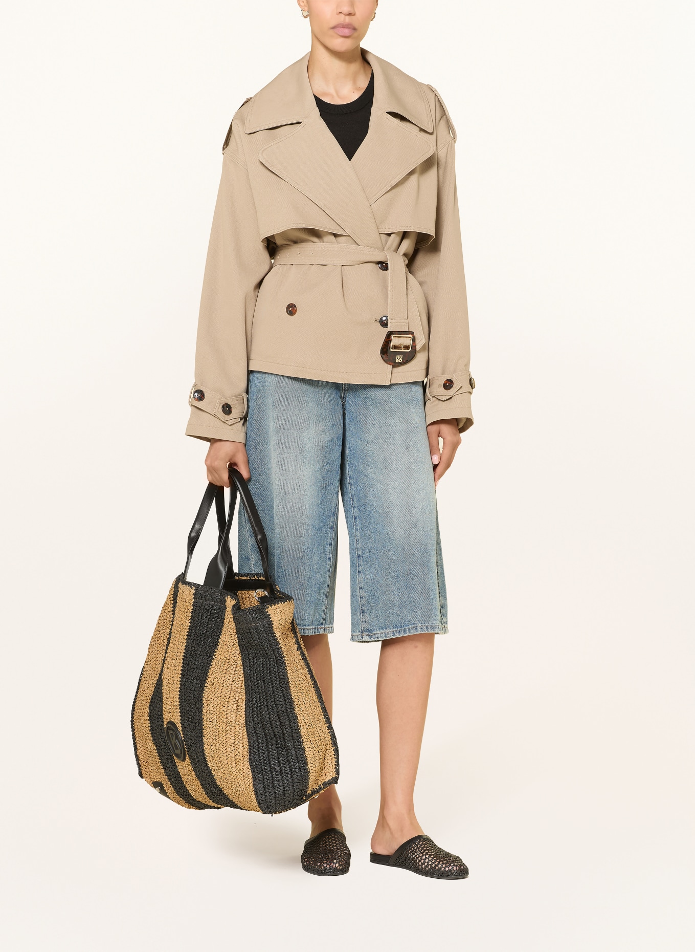 BOGNER Shopper AGNO FARRAH met opbergvak: ZWART / LICHTBRUIN