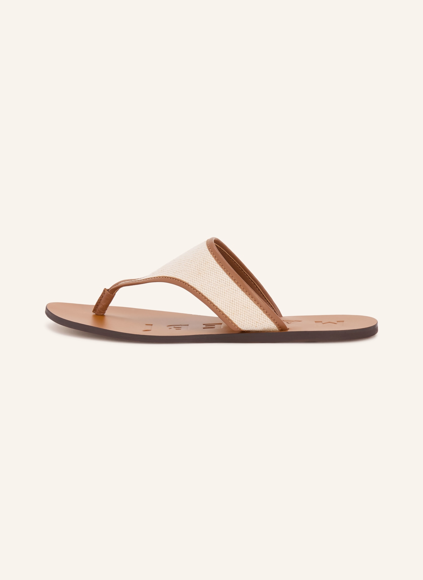 MANEBÍ Zehentrenner: CREME / COGNAC