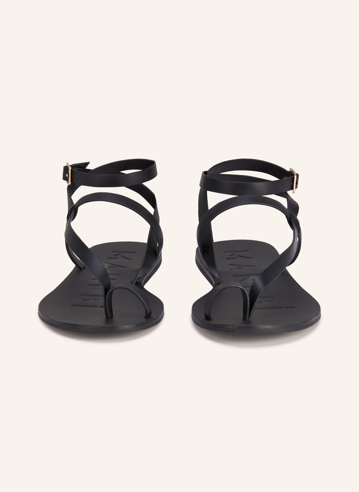 MANEBÍ sandały: CZARNY / ZŁOTY