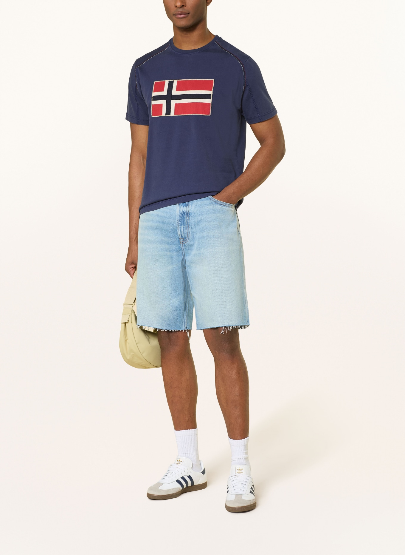 NAPAPIJRI T-Shirt S-REFLECT: DUNKELBLAU / ROT / WEISS