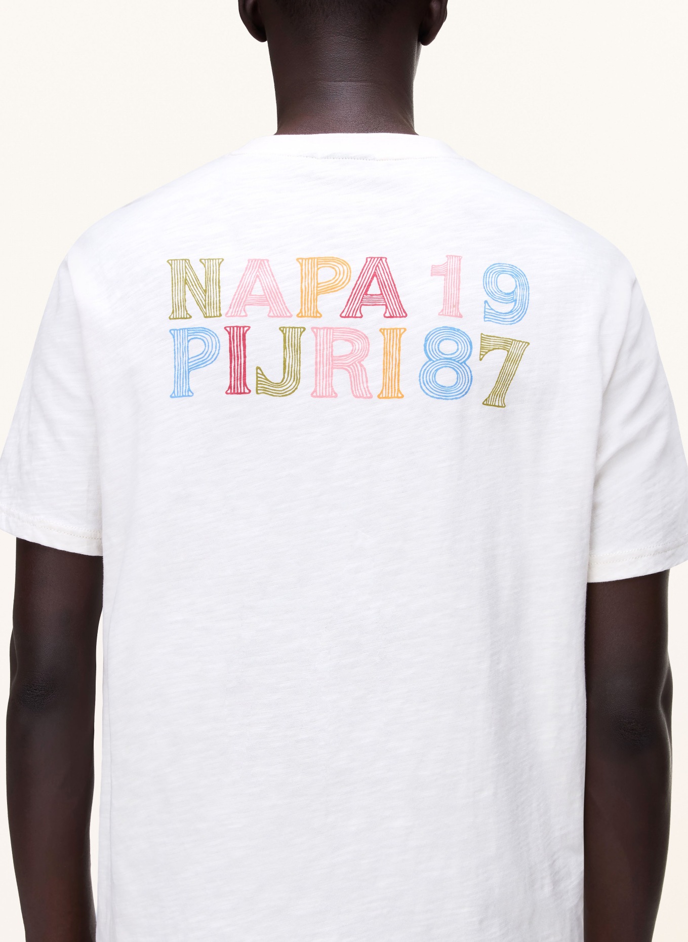 NAPAPIJRI T-Shirt: ECRU / GRÜN / BLAU