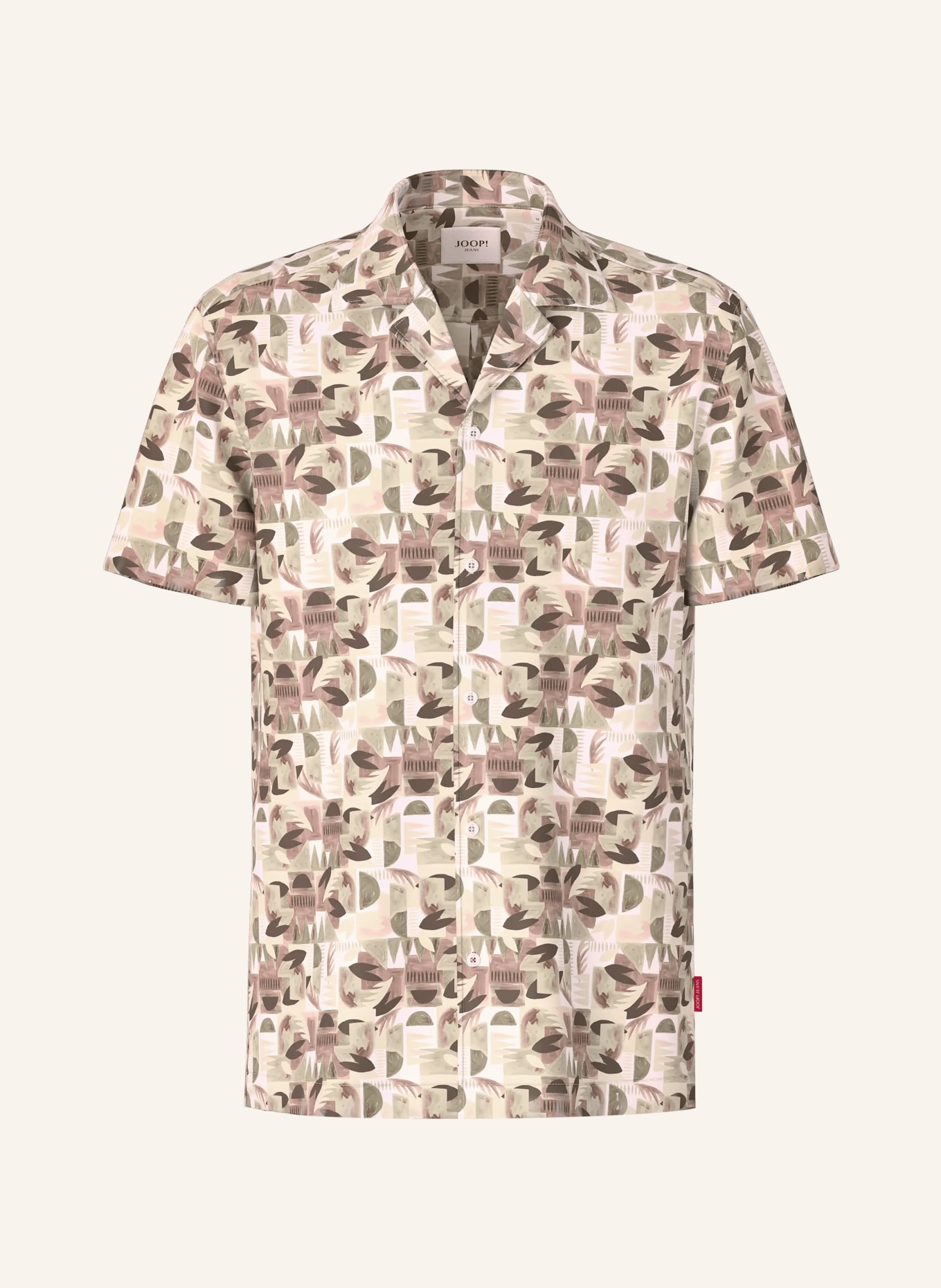 JOOP! JEANS Resorthemd HANES Regular Fit: BRUIN / CRÈME / ZWART