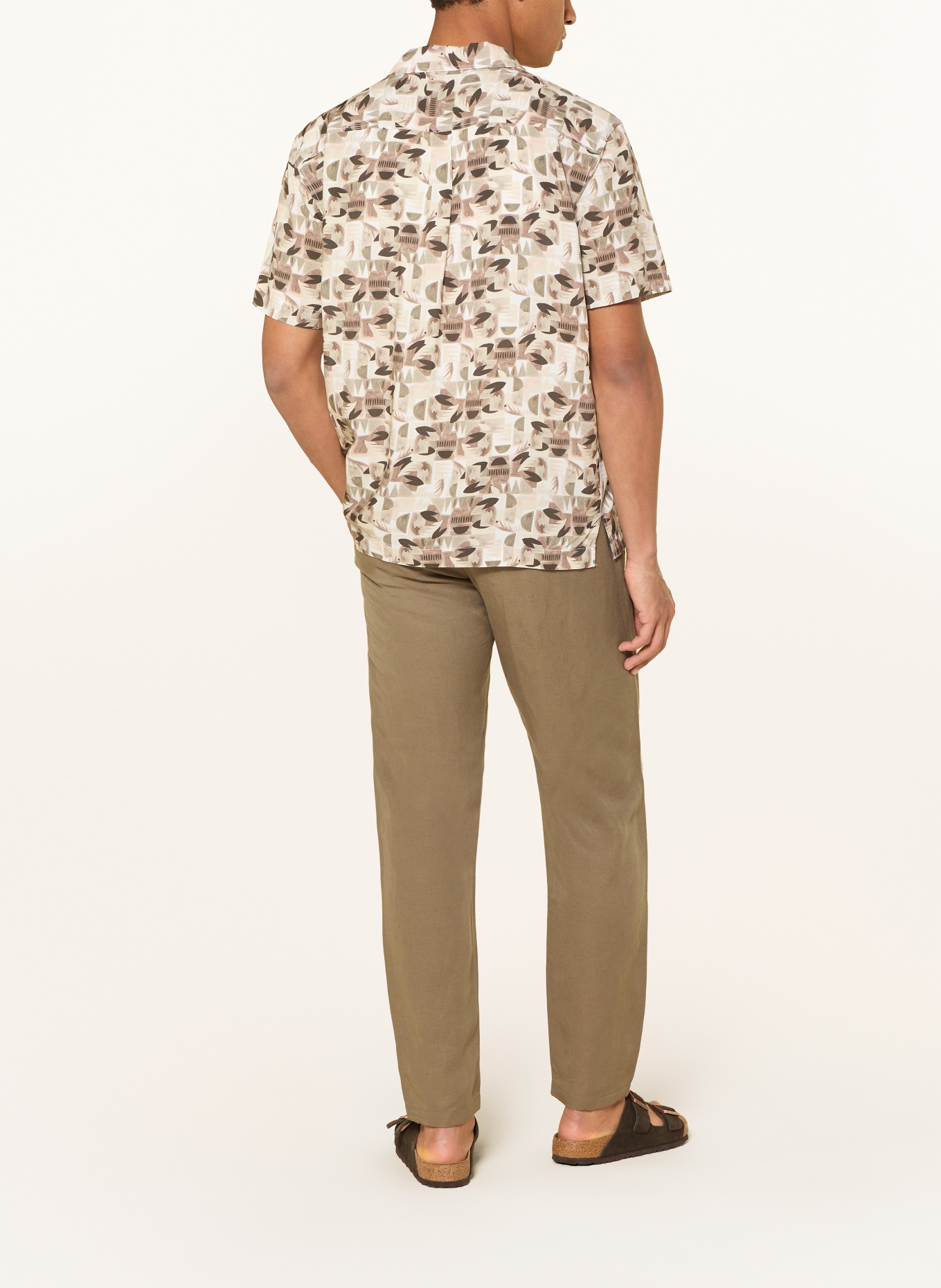 JOOP! JEANS Resorthemd HANES Regular Fit: BRUIN / CRÈME / ZWART