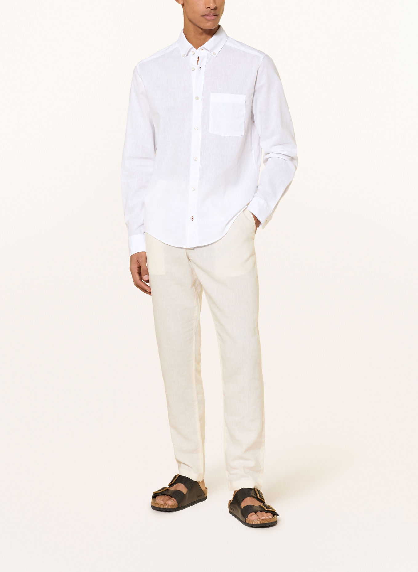 JOOP! JEANS HALi Regular Fit overhemd met linnen: WIT