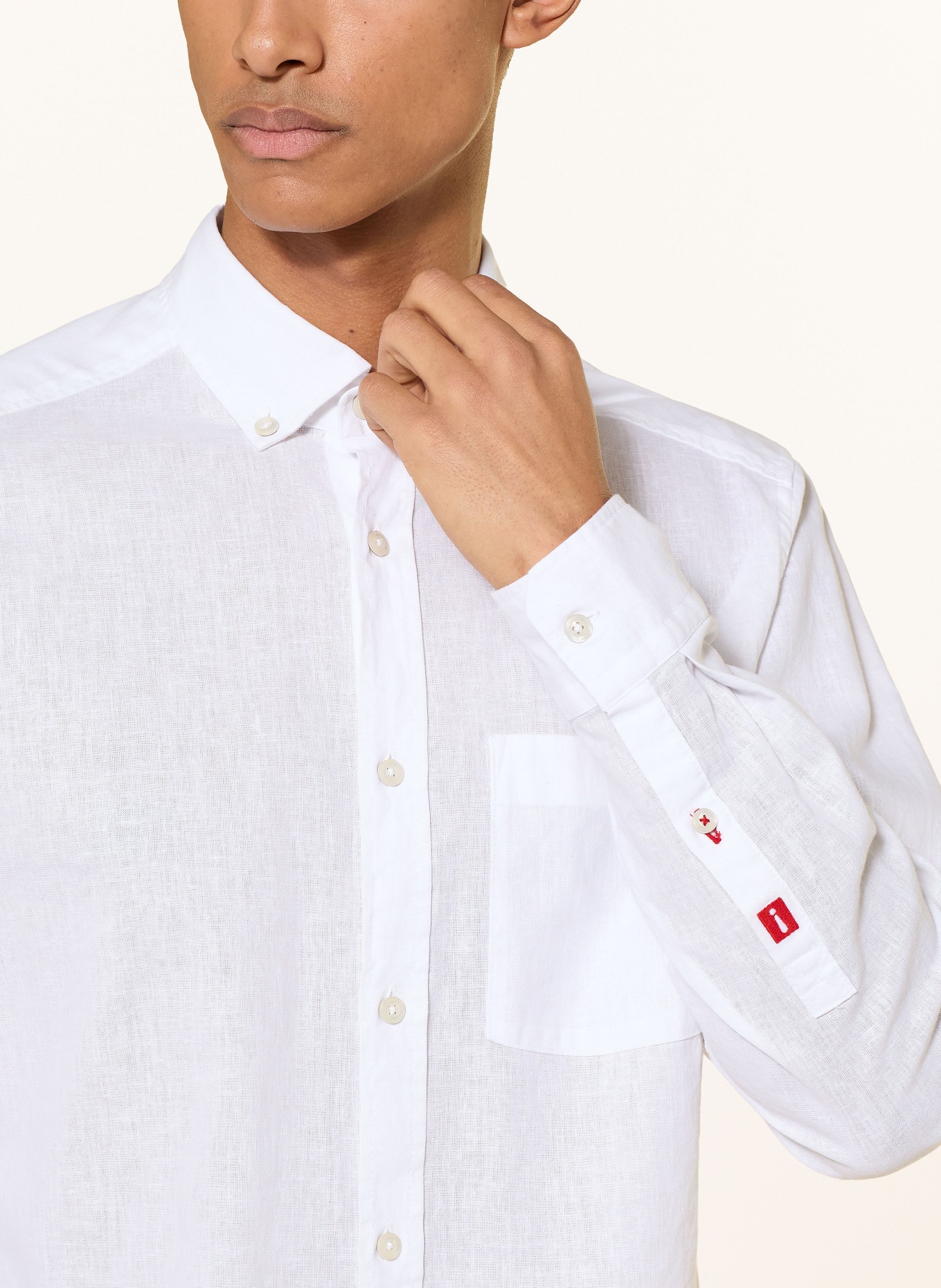 JOOP! JEANS HALi Regular Fit overhemd met linnen: WIT