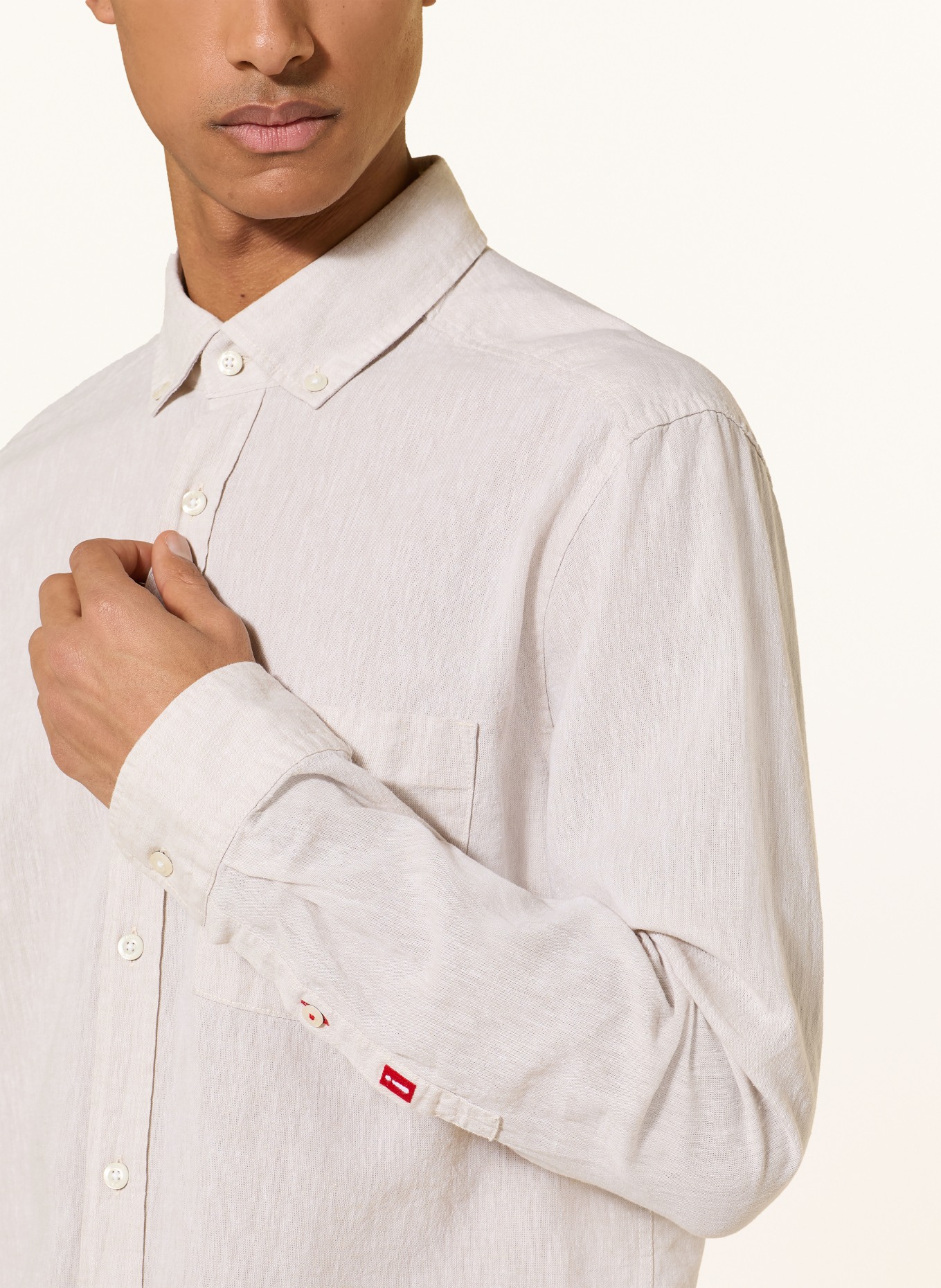 JOOP! JEANS Hemd HALI Regular Fit mit Leinen: BEIGE