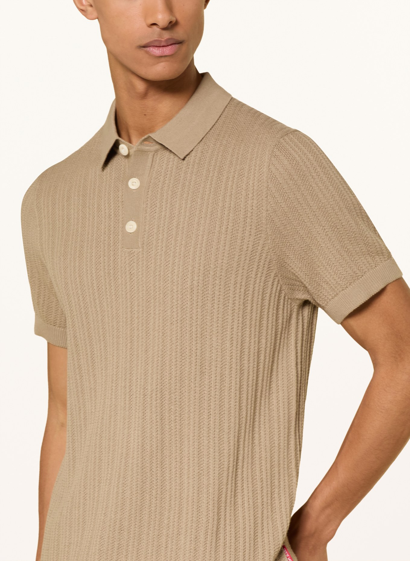 JOOP! JEANS Strick-Poloshirt COLINOR: BEIGE