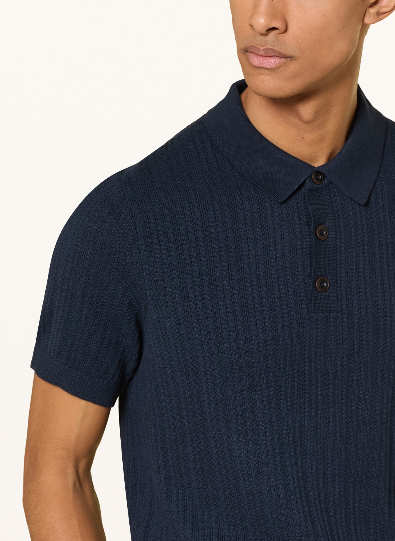 JOOP! JEANS Strick-Poloshirt COLINOR: DUNKELBLAU