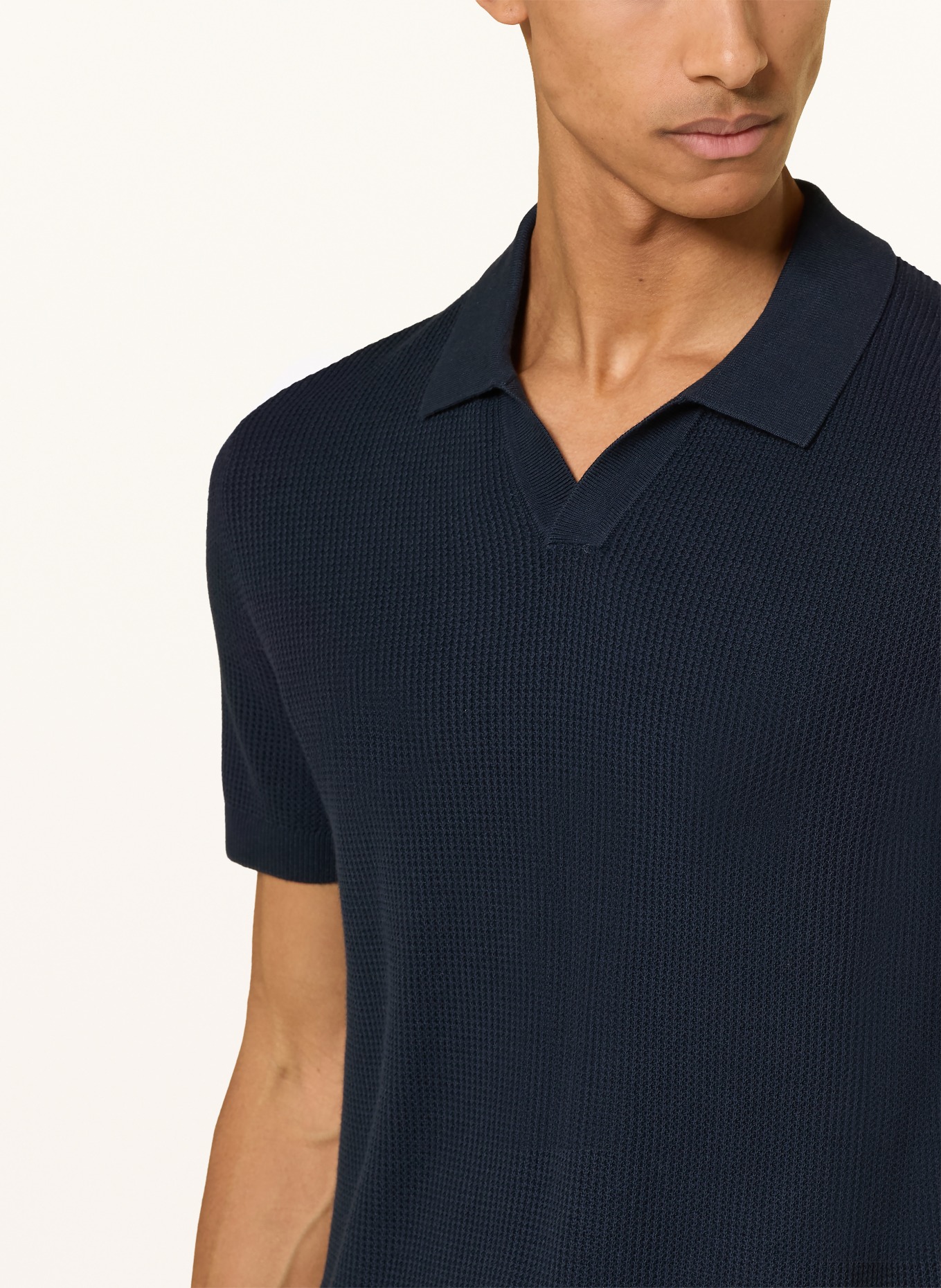 JOOP! JEANS Strick-Poloshirt ADRIANOR: DUNKELBLAU