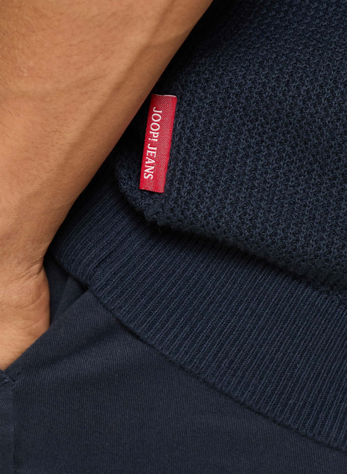 JOOP! JEANS Strick-Poloshirt ADRIANOR: DUNKELBLAU