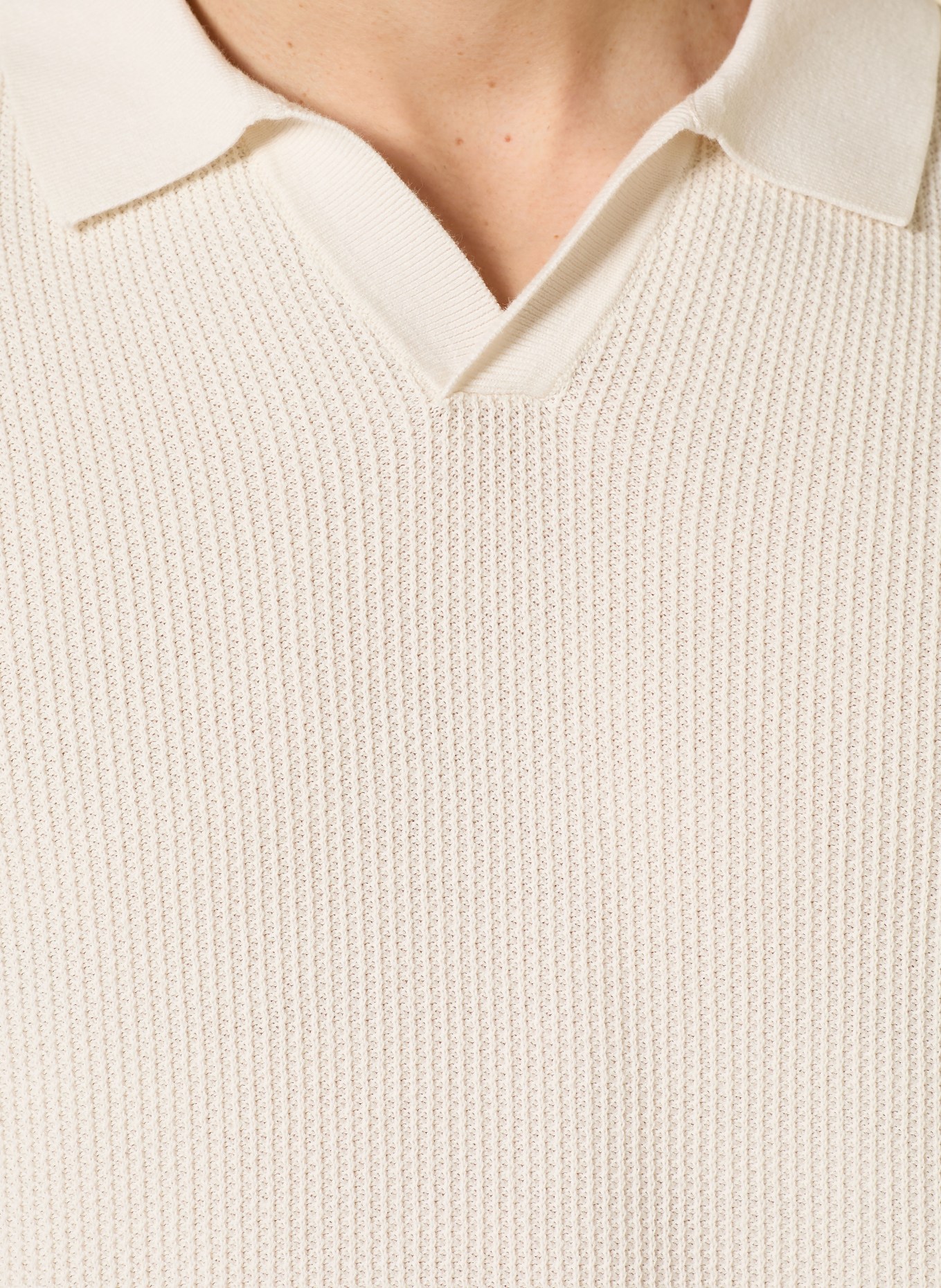 JOOP! JEANS ADRIANOR Knitted Polo Shirt: CREAM