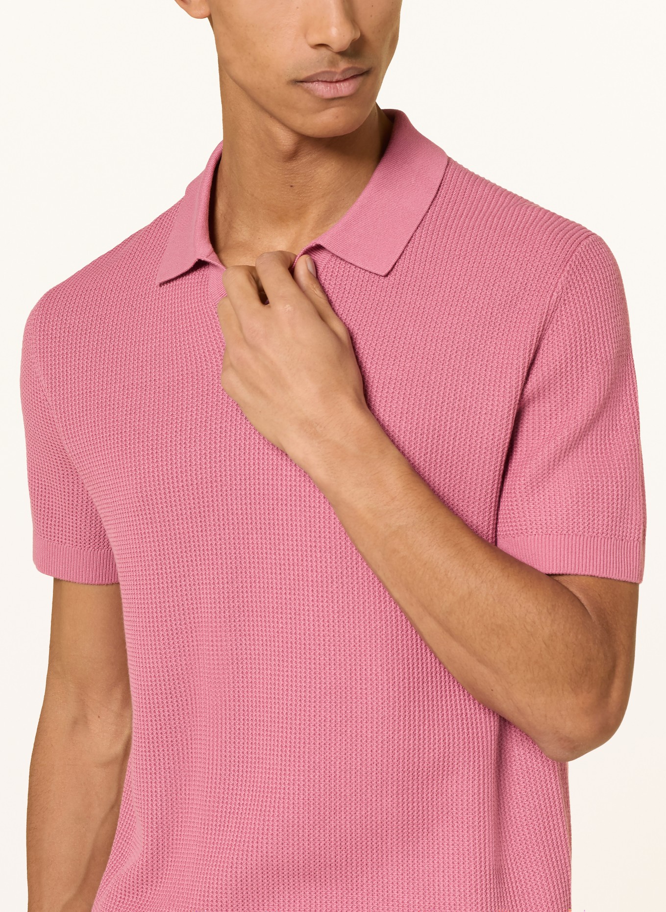 JOOP! JEANS Gebreid poloshirt ADRIANOR: ROZE