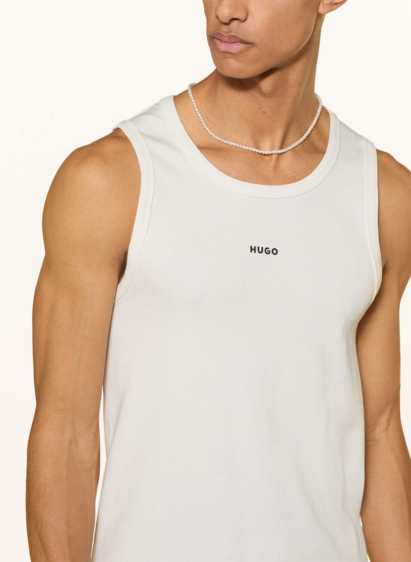 HUGO Koszulka bez rękawów DAPOTA: BIAŁY