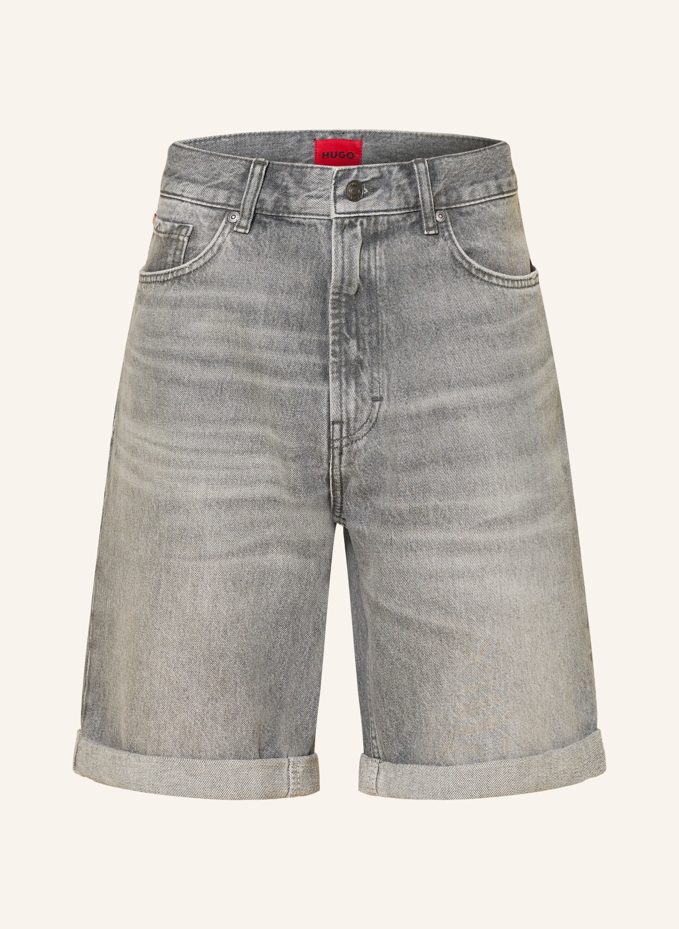 HUGO Szorty jeansowe 838/S Relaxed Tapered Fit: SZARY